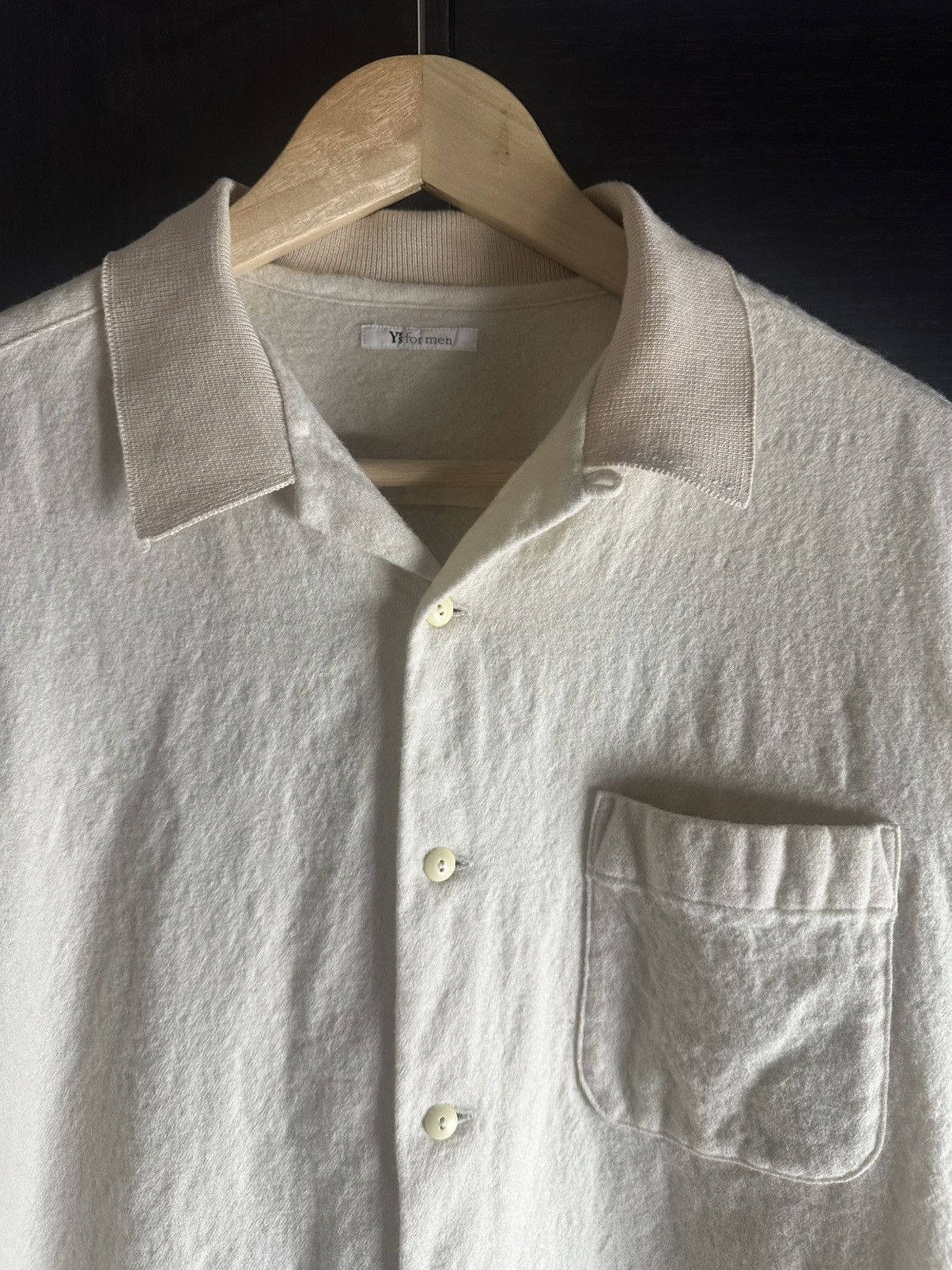 Yohji Yamamoto Heavy Textured Wool Knitted Collar Shirt Size US L / EU 52-54 / 3 - 3 Thumbnail