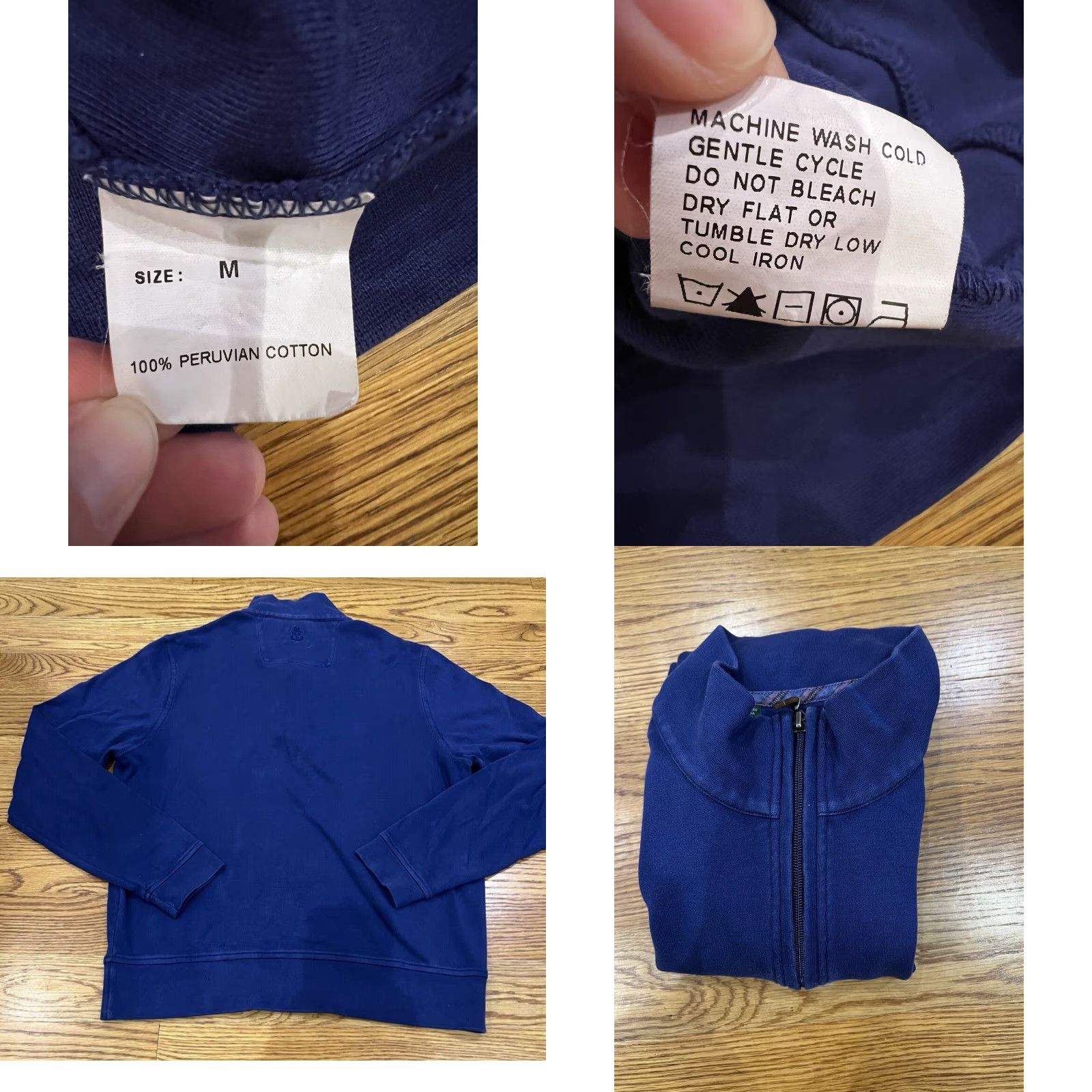 Robert Talbott Robert Talbott Carmel Collection Blue Pima Cotton Quarter Zip Pullover Size M Size US M / EU 48-50 / 2 - 8 Thumbnail