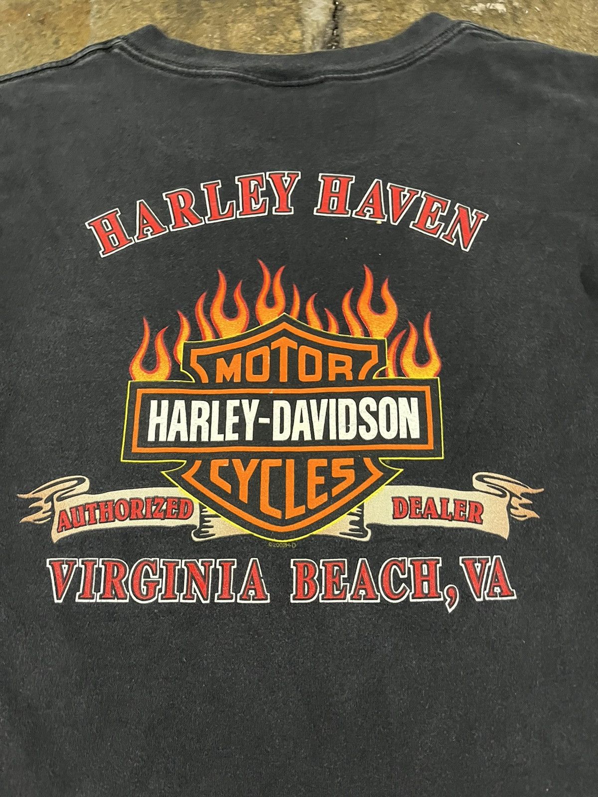Harley Davidson × Vintage CRAZY VINATGE Y2K HARLEY DAVDISON FLAME LOGO POCKET TEE Size US L / EU 52-54 / 3 - 9 Thumbnail