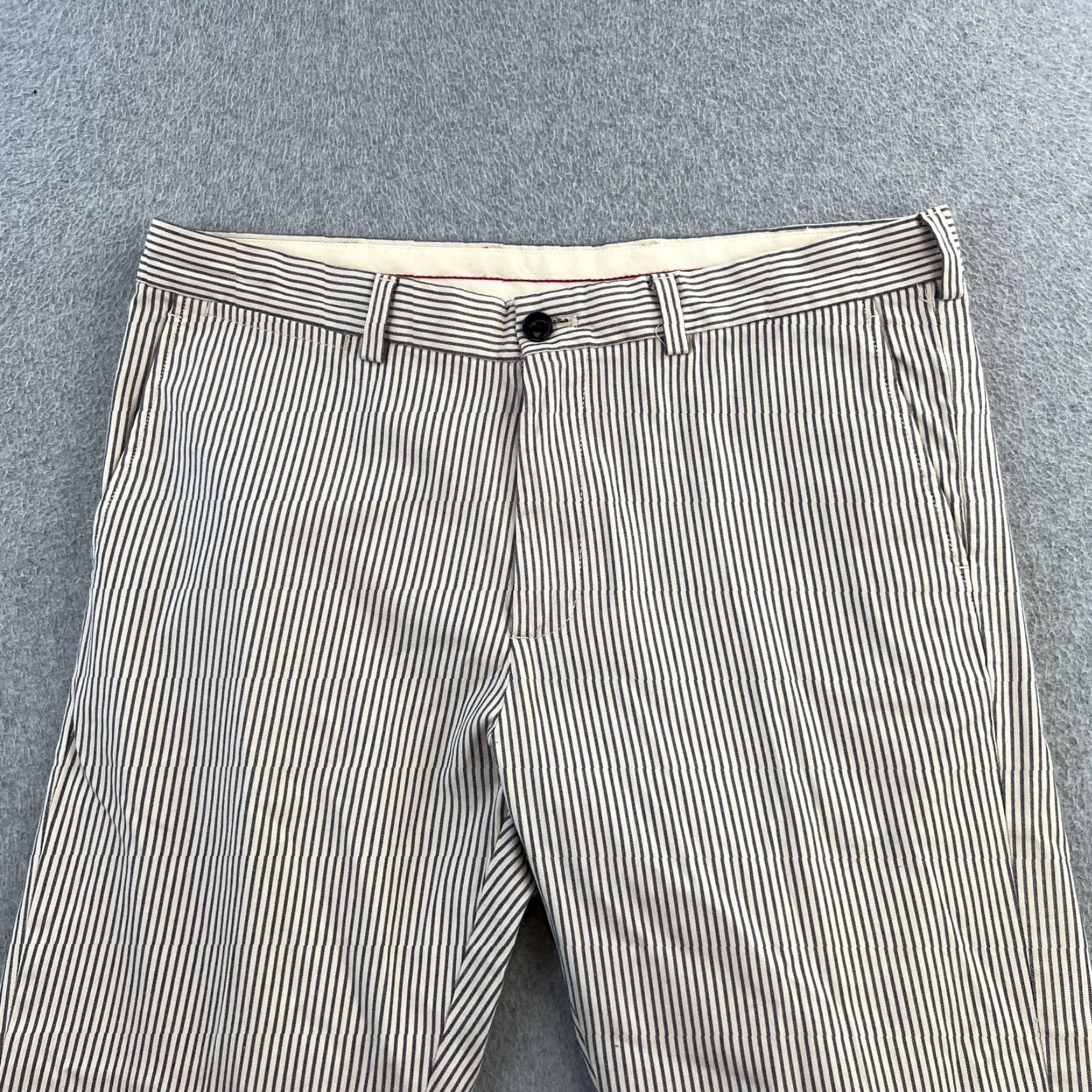 Brooks Brothers VINTAGE Brooks Brothers Red Fleece Pants Mens 35x34 White Navy Striped Classic Size US 35 - 4 Thumbnail