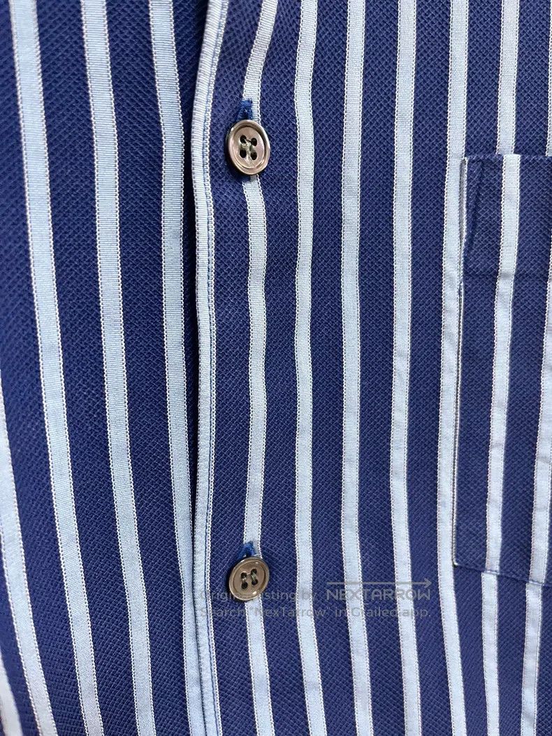 Comme des Garcons Comme Des Garcons Knit Patchwork Shirt Striped Blue Shirt Size US M / EU 48-50 / 2 - 5 Thumbnail