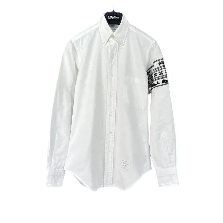 Thom Browne Thom Browne White Whale Embroidery Shirt Size US M / EU 48-50 / 2 - 1 Thumbnail
