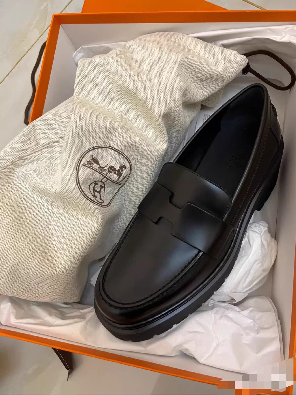 Hermes Hermès Full Lambskin Platform Loafer 35 Comfy Size US 4.5 / IT 34.5 - 9 Thumbnail