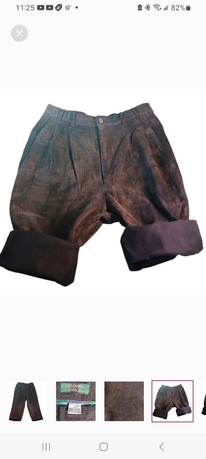 Alexander Julian Vintage 'COLOURS' by Alexander Julian Brown Corduroy Pants Size US 31 - 4 Thumbnail
