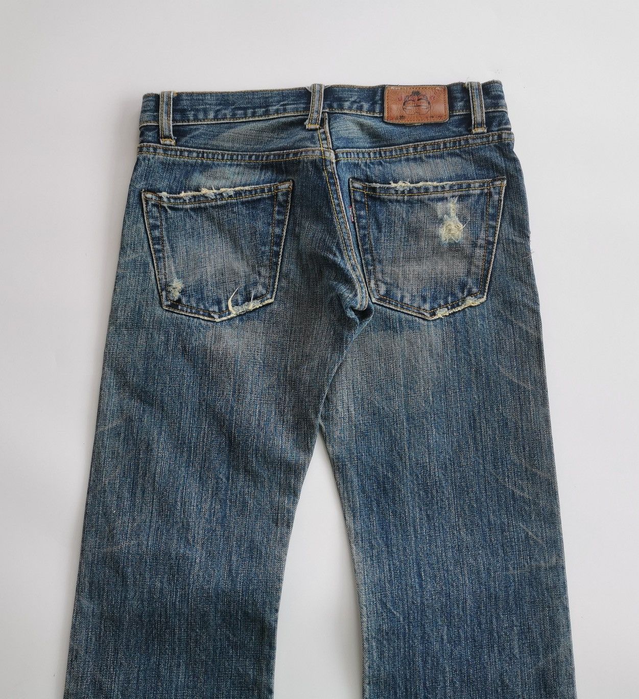Japanese Brand Bootcut Selvedge Justin Brand Distressed Denim Jeans Size US 28 / EU 44 - 6 Thumbnail
