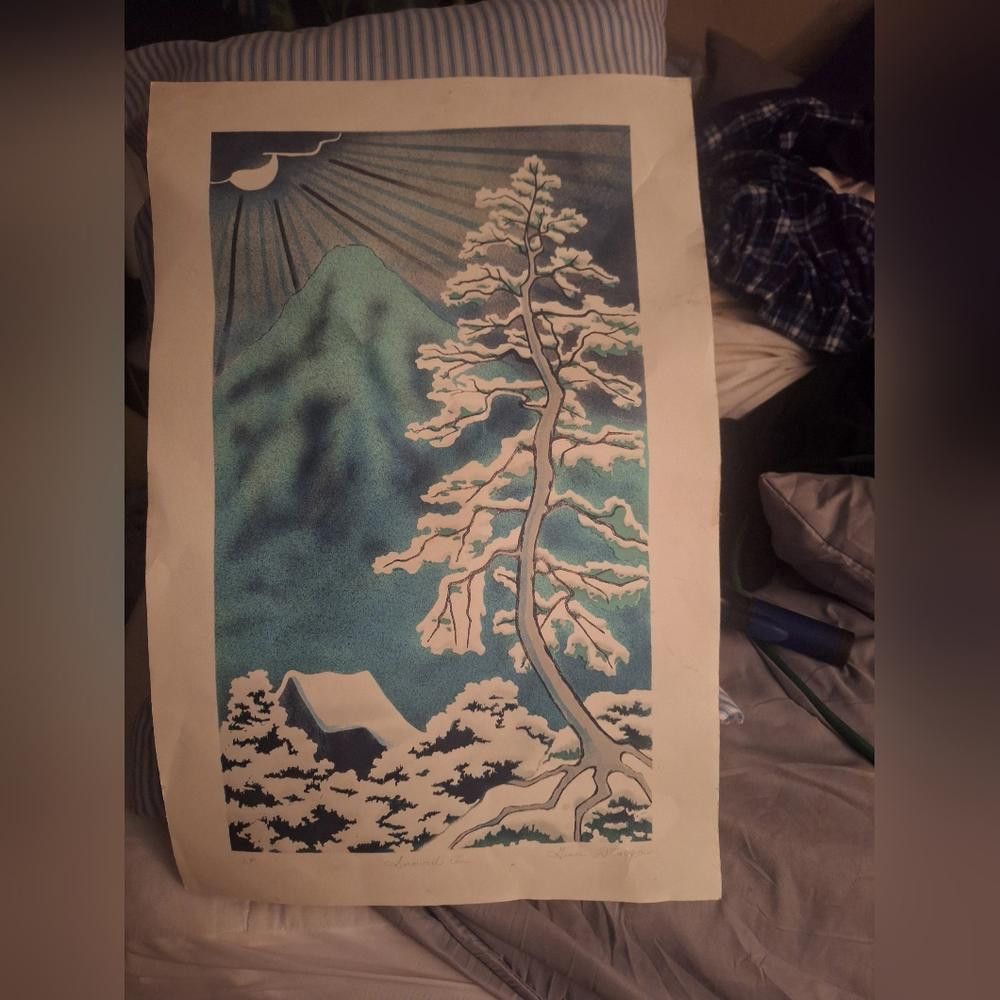 Designer Grace D'Esopo "Snowed In" -S/N Lithograph 1980's. Size ONE SIZE - 7 Thumbnail