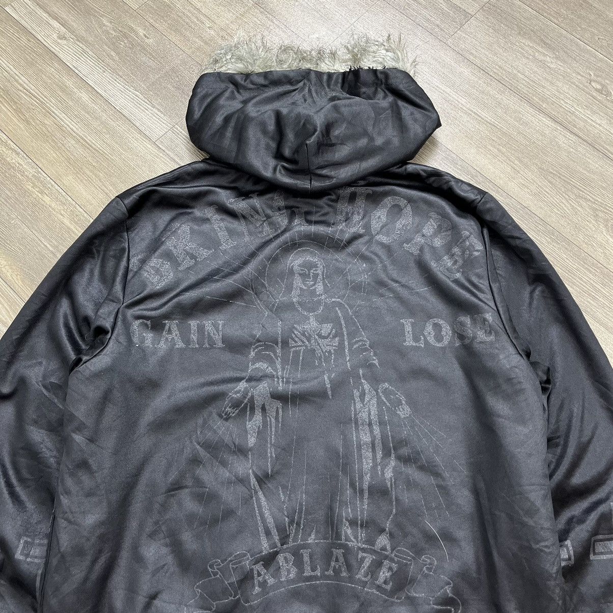 If Six Was Nine Y2K Clash Fur Cross Black on Black Skulls Goa Lgb Zip Hoodie Size US M / EU 48-50 / 2 - 17 Thumbnail