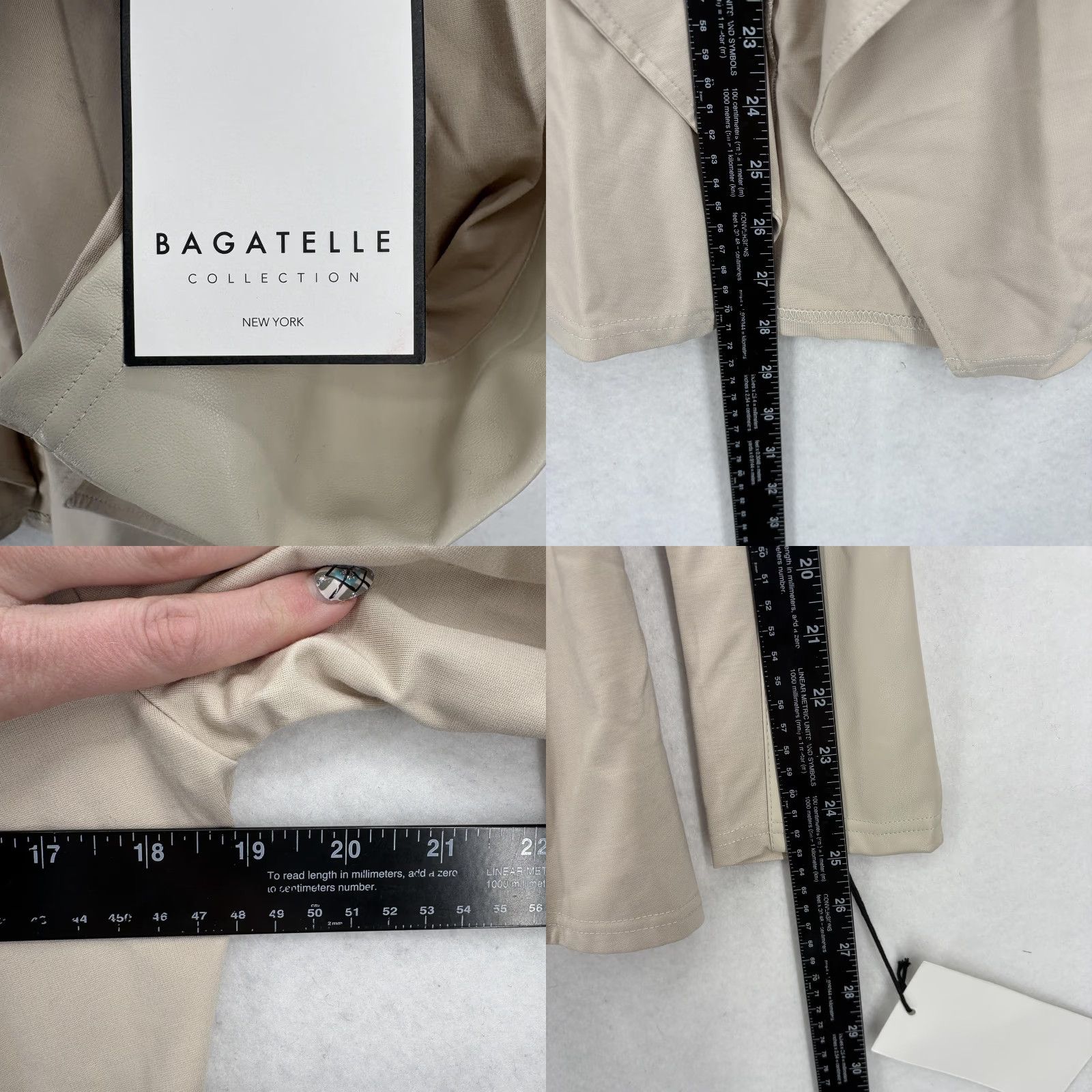 Vintage VINTAGE Bagatelle Collection Jacket Womens Medium Beige Open Front Draped Unlined NWT Size M / US 6-8 / IT 42-44 - 8 Thumbnail