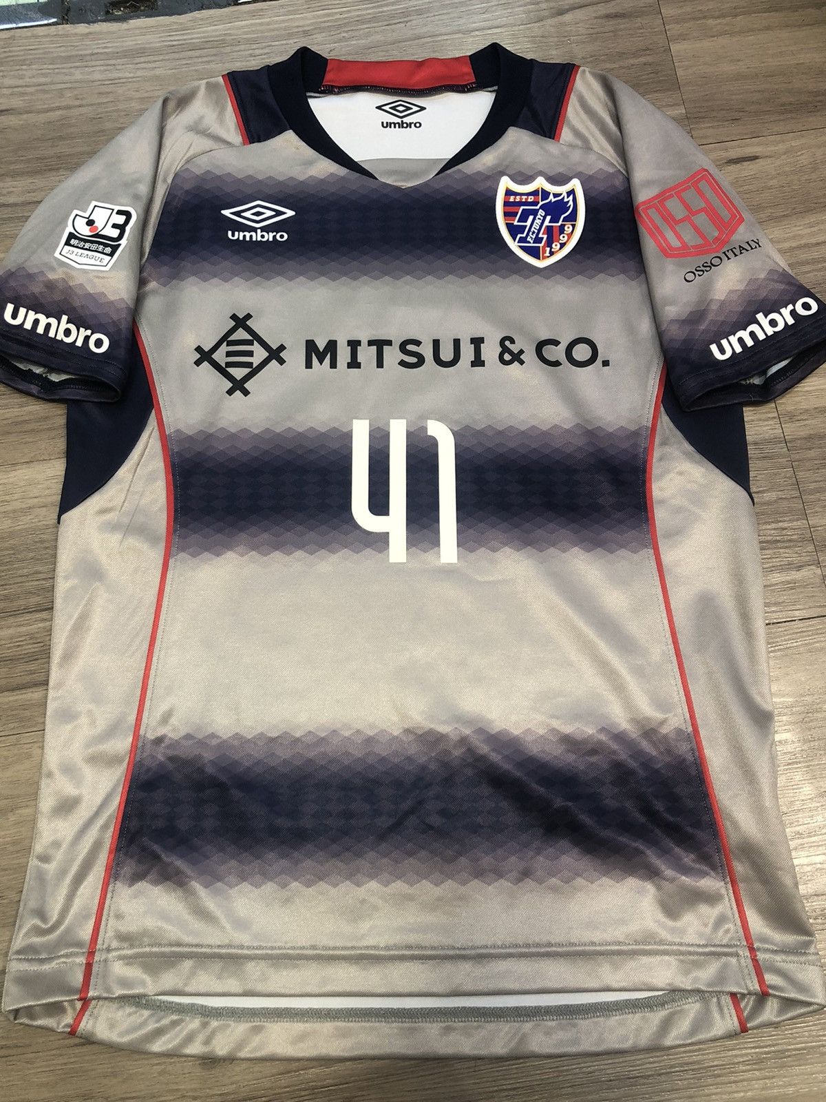image of Soccer Jersey x Umbro Fc Toyko 2017 U-23 Reserve Player Issue Away Shirt 41 Kubo in Gray/Navy (Size