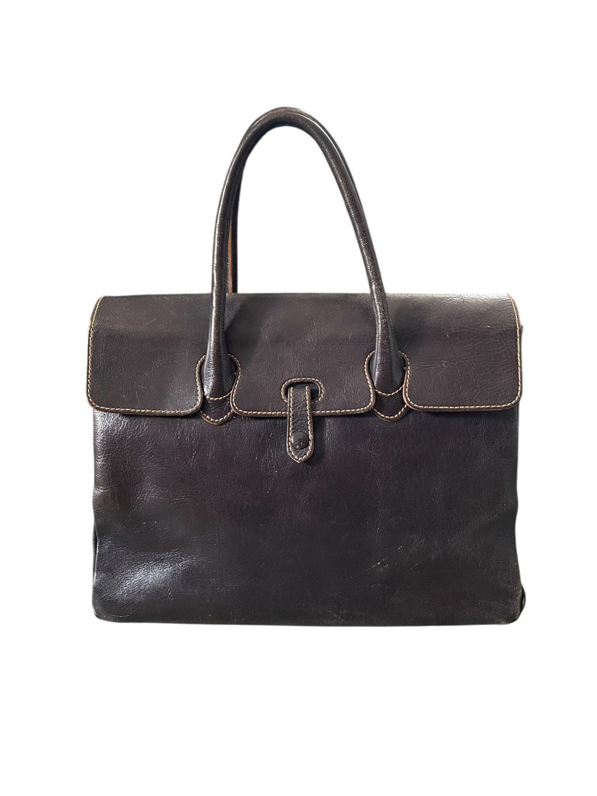 Genuine Leather Vintage Ginza Tanizawa 🇯🇵 Patina Leather Birkin Bag Hermes Size ONE SIZE - 8 Thumbnail