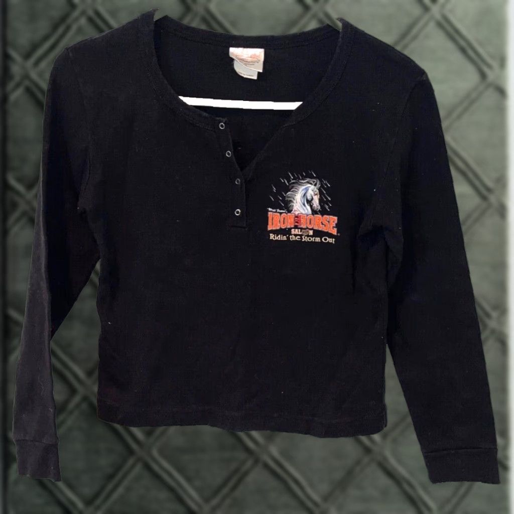 Vintage VINTAGE Iron Horse Saloon 2004 Biketoberfest Women's Sz. M Henley Harley Motorcycle Size M / US 6-8 / IT 42-44 - 1 Thumbnail