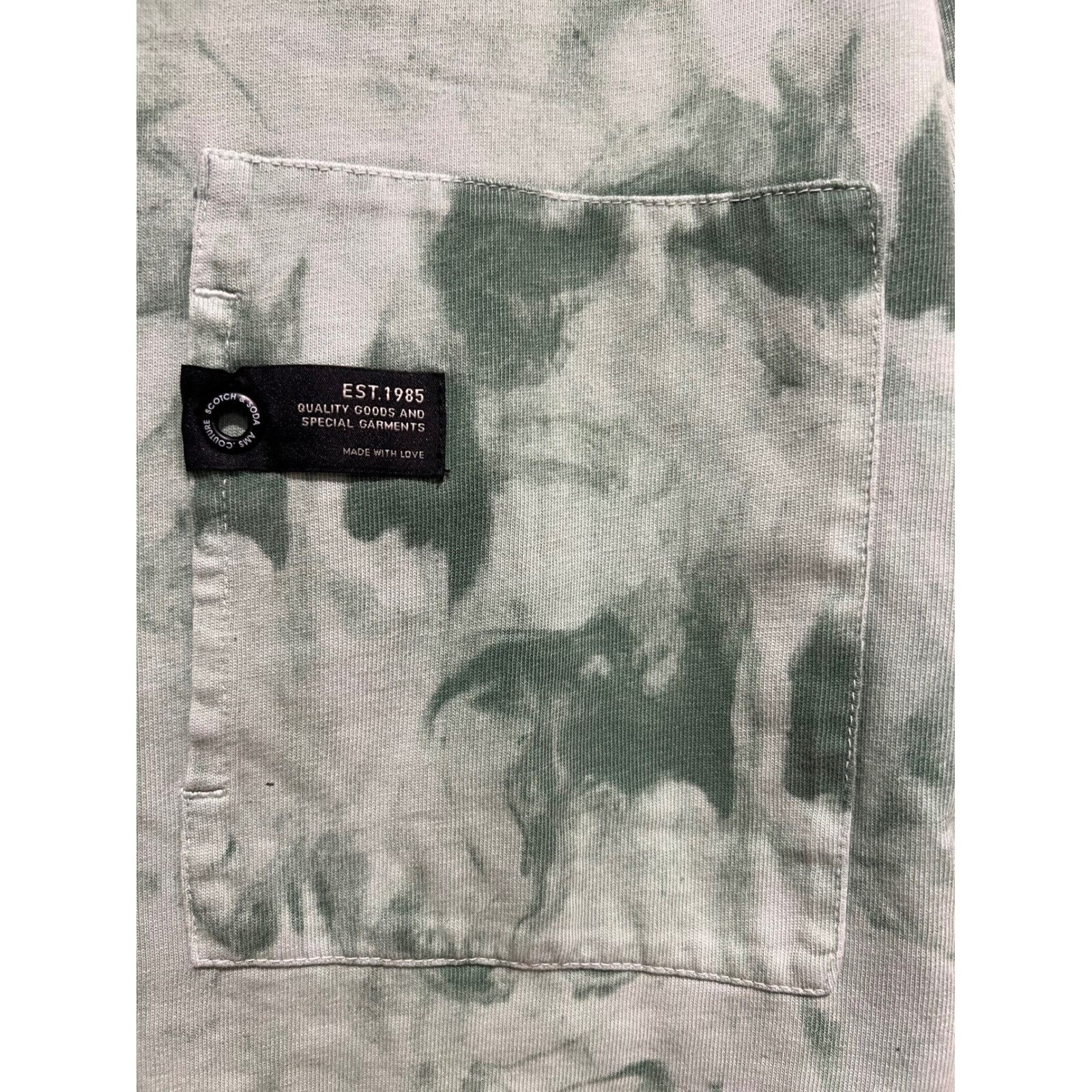 Scotch & Soda Scotch & Soda Men's Green Marble Print Long Sleeve T-Shirt S Size US L / EU 52-54 / 3 - 2 Thumbnail