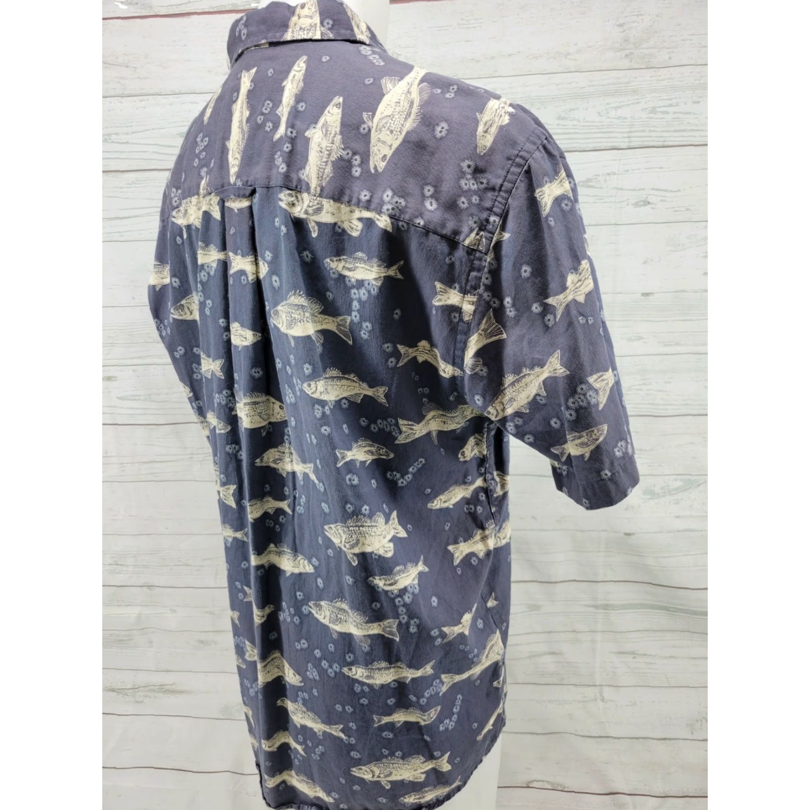 Pendleton VINTAGE Pendleton Shirt Men Short Sleeve Button-Up Cotton Fish Pattern Blue Size US L / EU 52-54 / 3 - 5 Thumbnail
