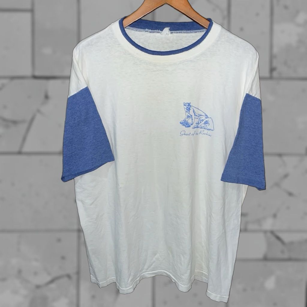 Vintage VTG Ghost Of The Rockies Single Stitch Graphic Tee Mens XL White Hole On Neck Small) Size US XL / EU 56 / 4 - 1 Thumbnail