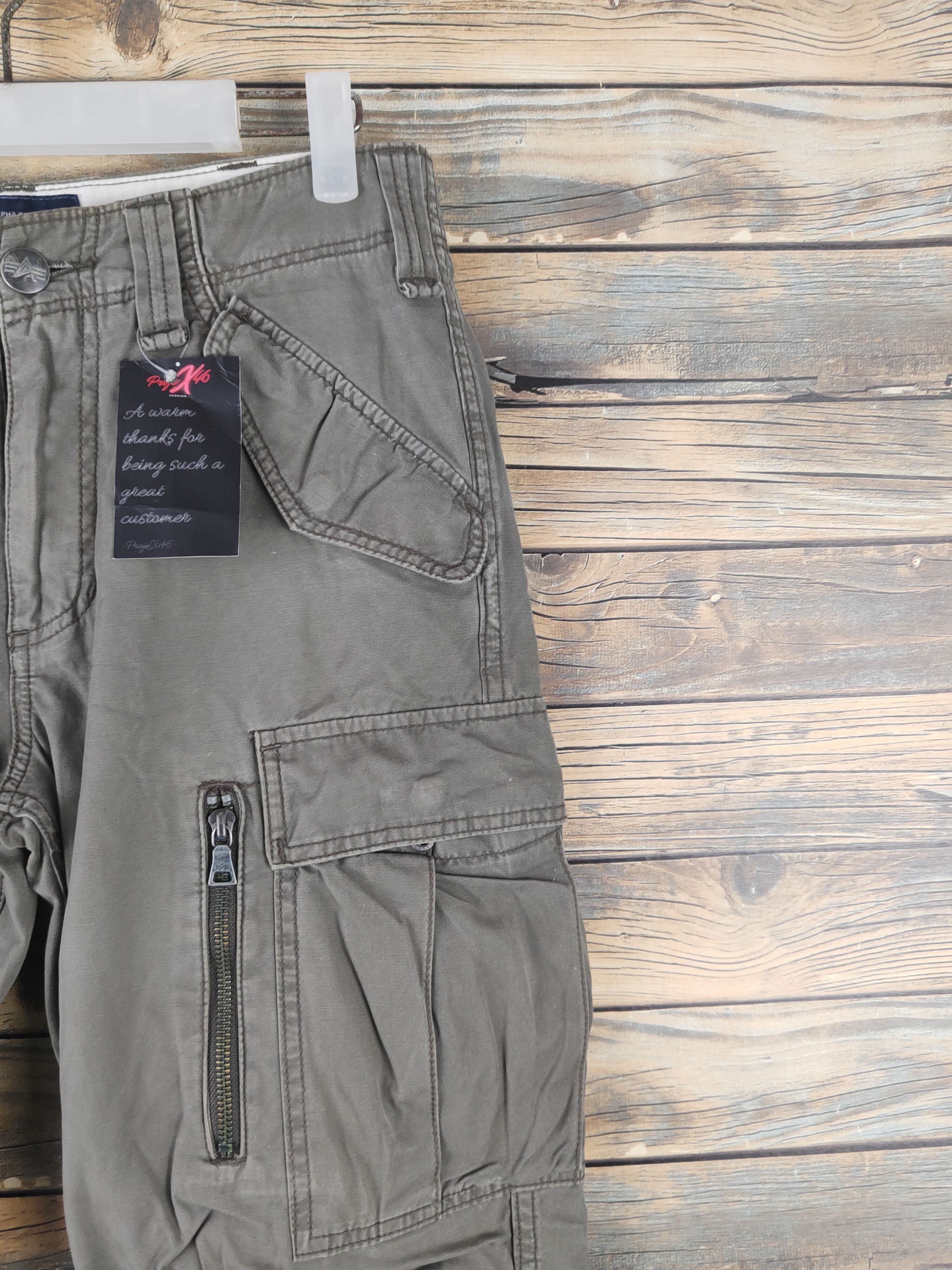 Alpha Industries DL Alpha Industries Olive Multipocket Cargo Pants #46-020 Size US 29 - 5 Thumbnail