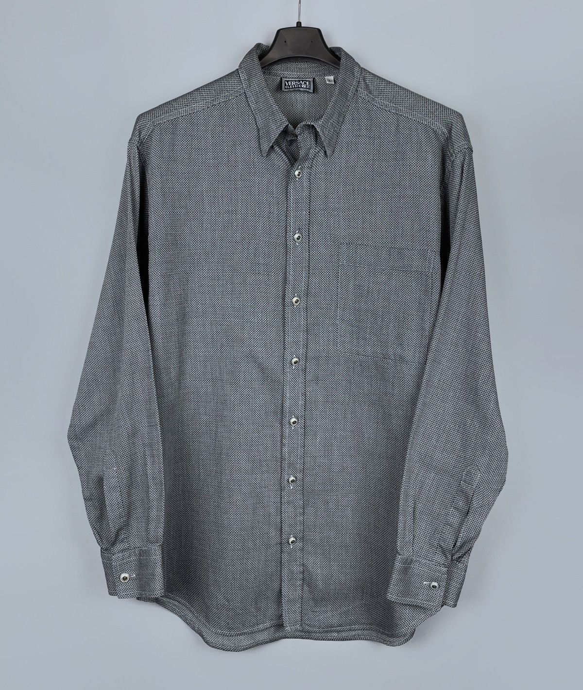 Versace Vintage 90s Versace Classic V2 LS Metallic Button Shirt L Size US L / EU 52-54 / 3 - 2 Thumbnail
