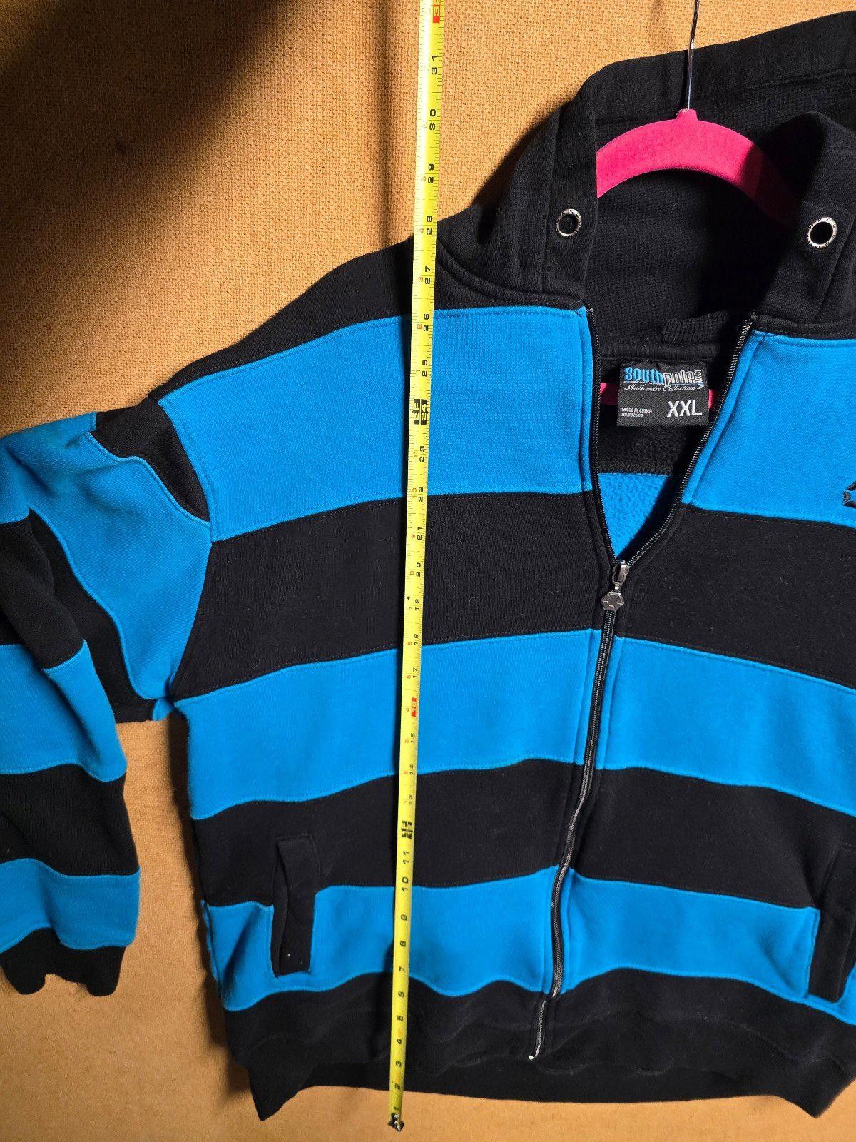 Southpole Southpole Striped Blue Zip Hoodie Vintage Y2K Skater XXL Size US XXL / EU 58 / 5 - 6 Thumbnail