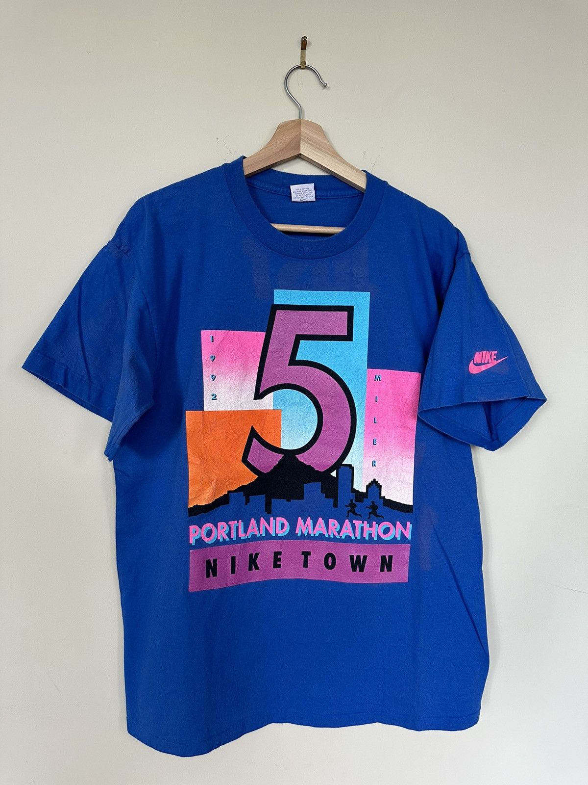 Nike × Vintage Vintage 90s Nike Niketown Portland Marathon T-Shirt Size US XL / EU 56 / 4 - 3 Thumbnail