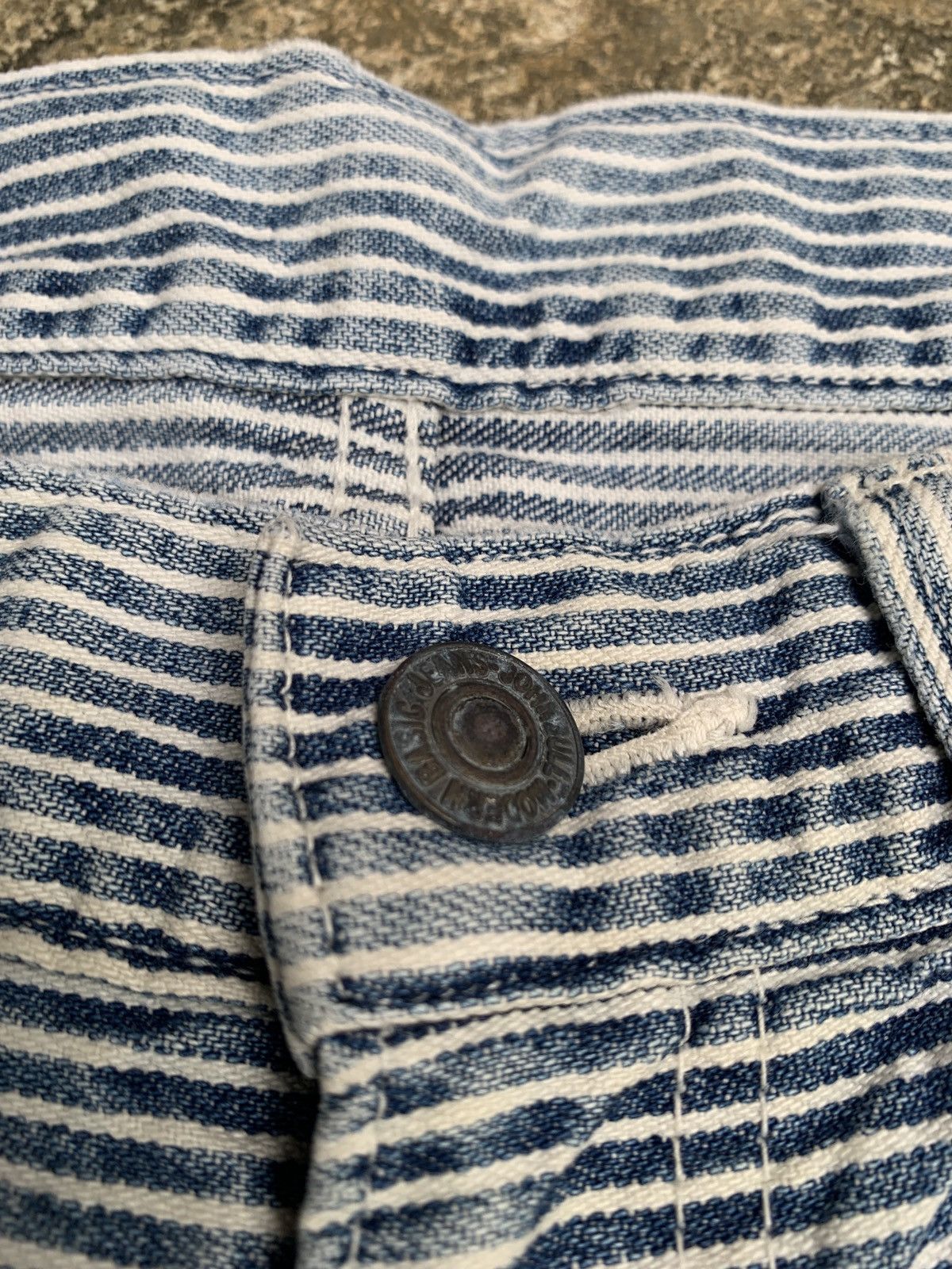 Japanese Brand × Johnbull × Vintage 1990s John Bull Japan Horizontal Stripes Denim Pants Size US 29 - 6 Thumbnail