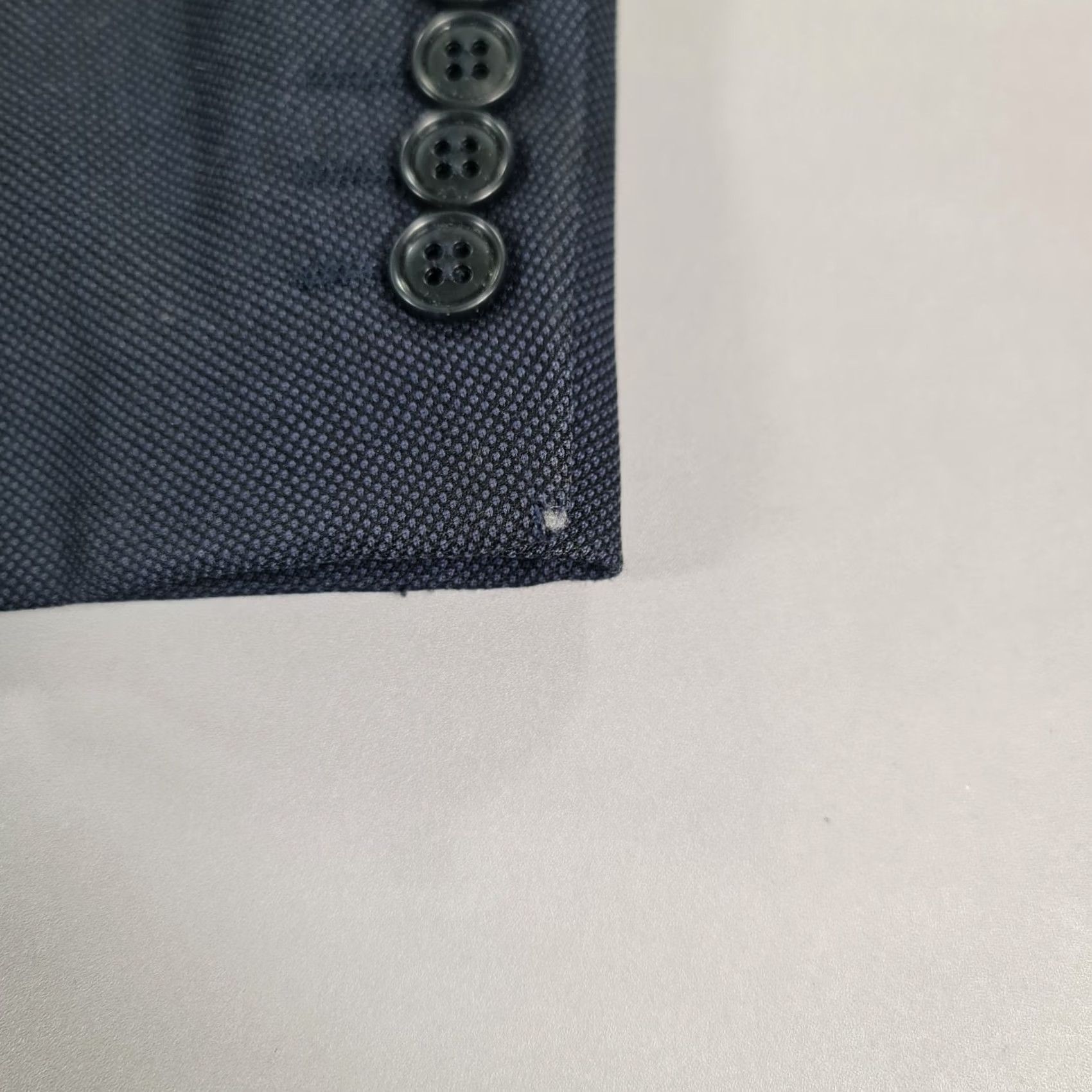 Vintage John Lewis Mens Navy Blue Suit Jacket 40 Short 100% Wool Blazer Classic Fit Size 40R - 3 Thumbnail