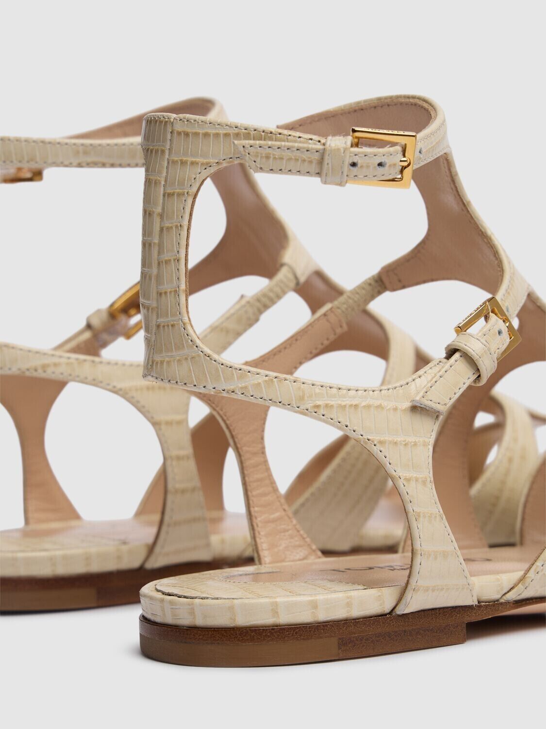 Tom Ford TOM FORD Paradis Ivory Shiny Embossed Cage Sandals Size US 6.5 / IT 36.5 - 4 Thumbnail