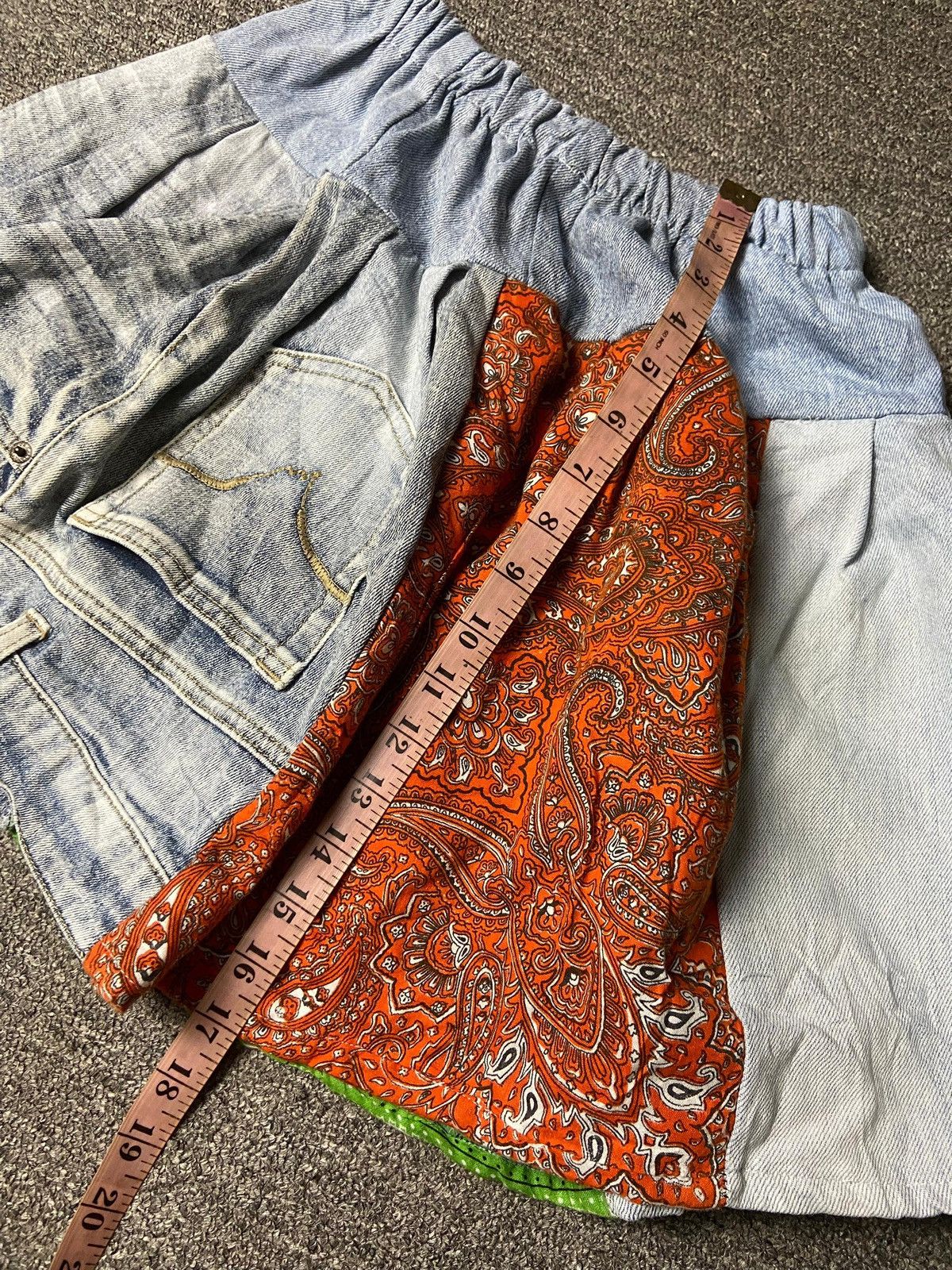 Japanese Brand Japanese Brand Upcycle Patchwork Mini Denim Skirt (167) Size 22" - 6 Thumbnail