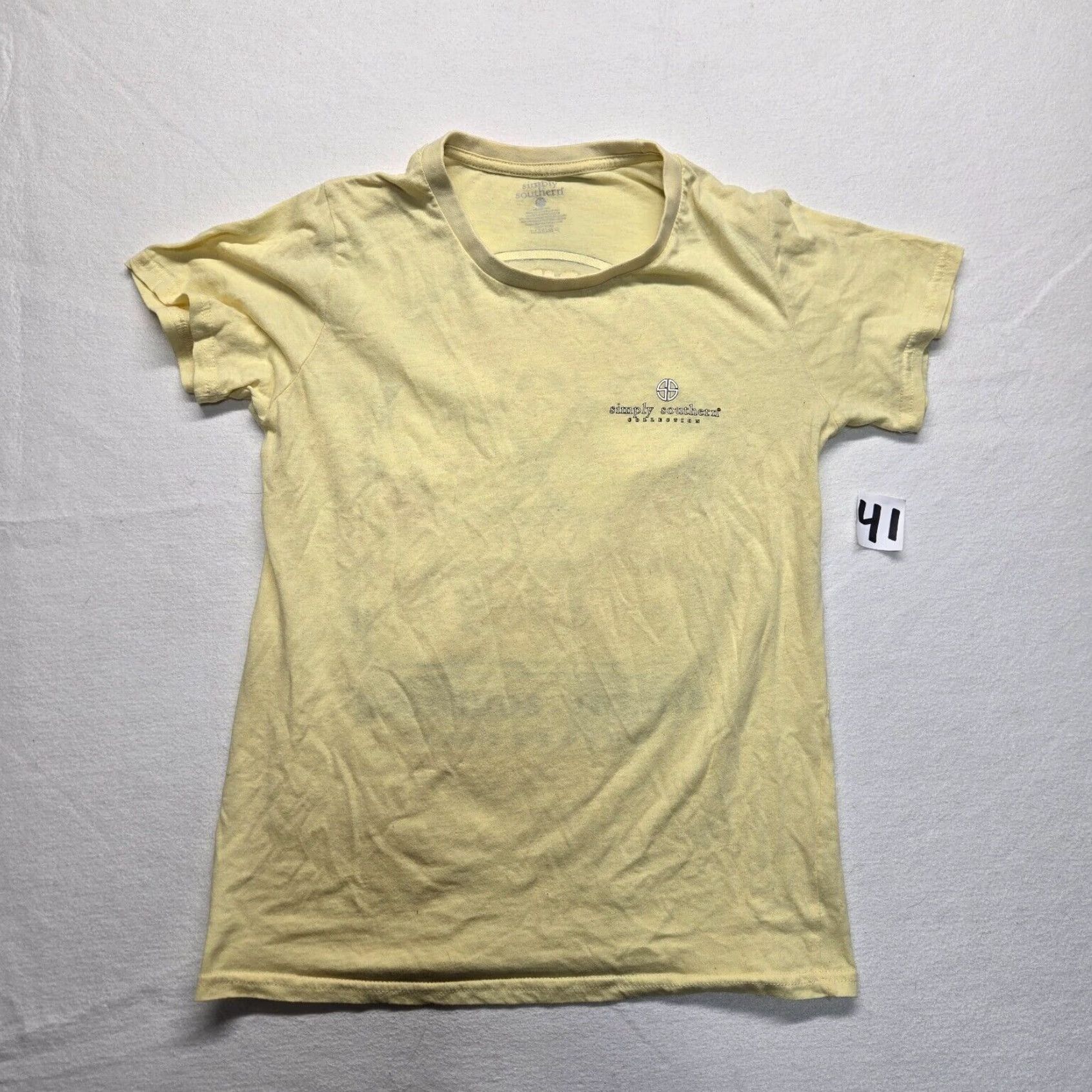 Vintage Genuine Simply Southern Country Raised Small Town Girl Yellow Cotton Tee Shirt Medium Size Size M / US 6-8 / IT 42-44 - 2 Thumbnail