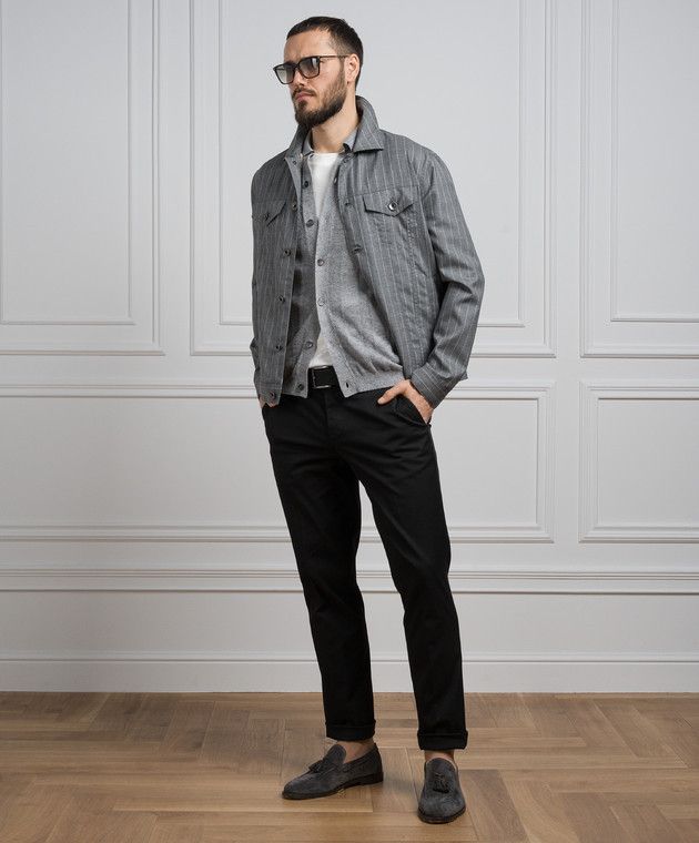 Brunello Cucinelli Denim Jacket in Open Grey Size US XL / EU 56 / 4 - 2 Thumbnail