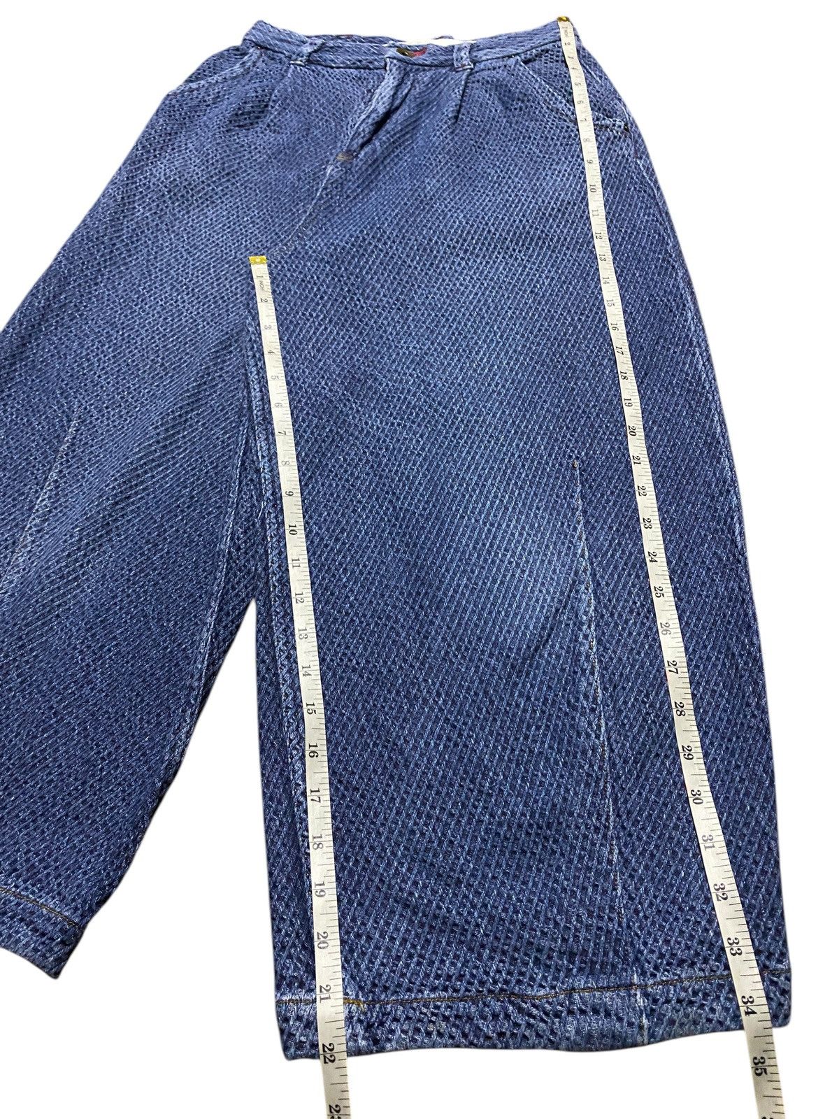 Japanese Brand Blue vintage 90s wide leg denim shorts Size 26" / US 2 / IT 38 - 8 Thumbnail