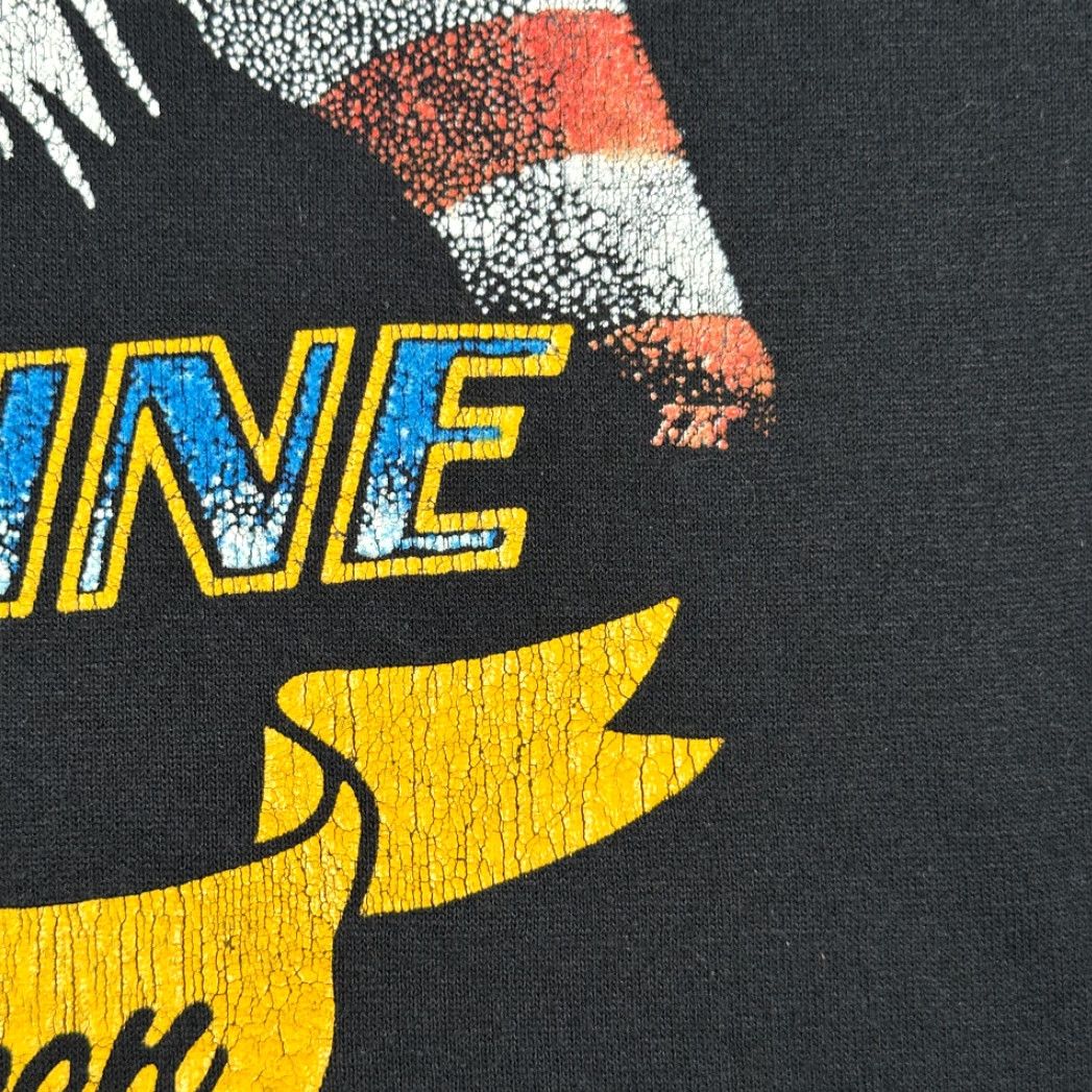 Jerzees VINTAGE Wabash Mine Shirt Adult LARGE Black Eagle American Flag Amax USA 80s Size US L / EU 52-54 / 3 - 4 Thumbnail