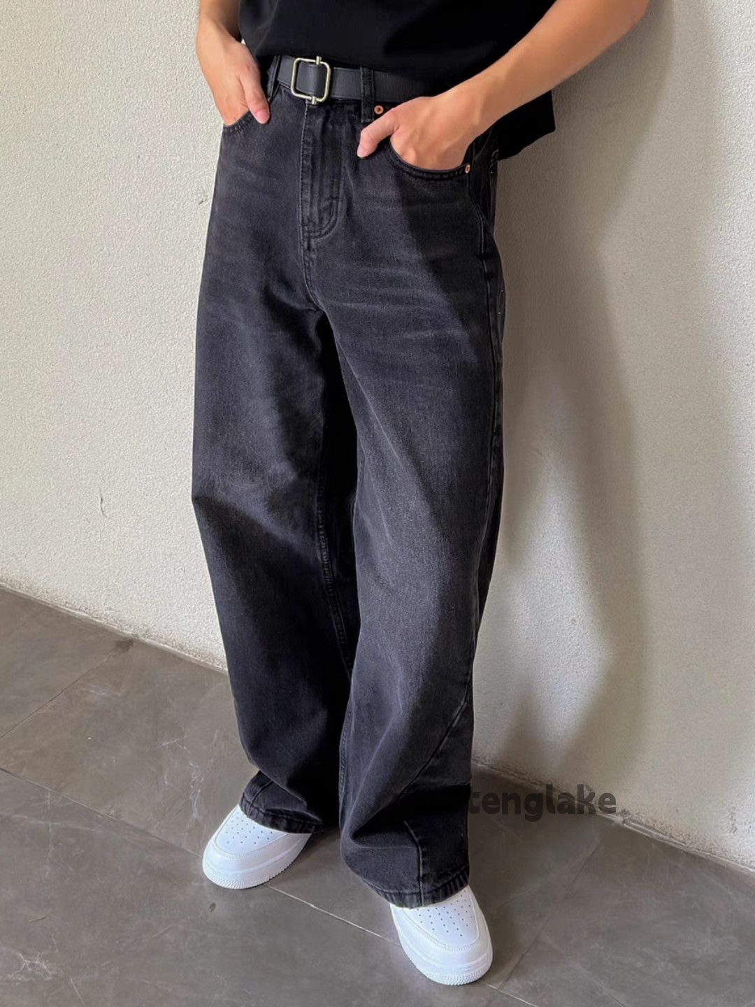 Jean × Vintage washed faded cleanfit yuppie loose baggy jeans Size US 32 / EU 48 - 2 Thumbnail