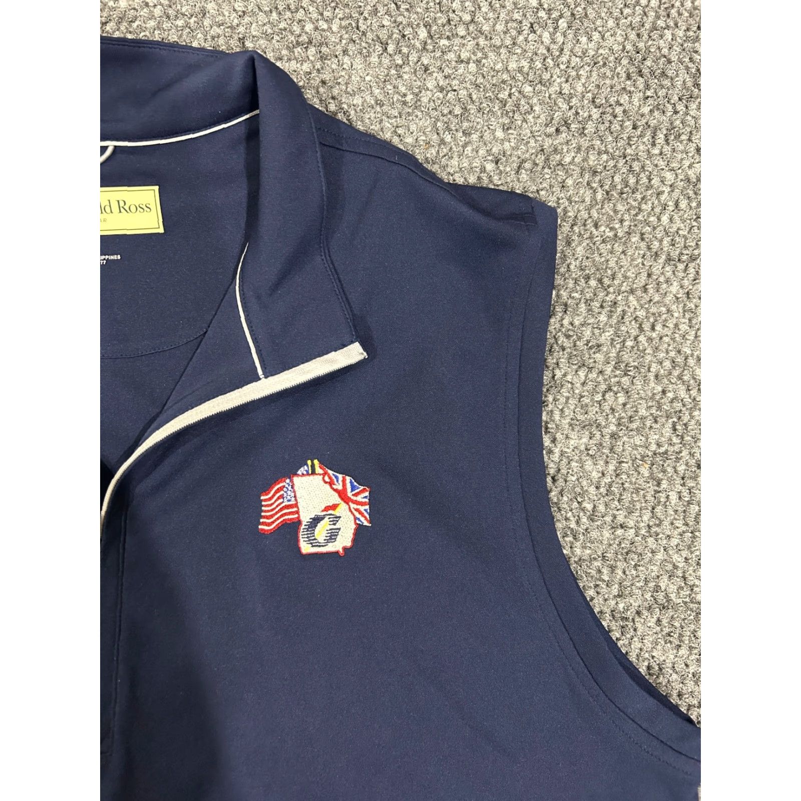 Vintage Donald Ross Quarter Zip Pullover Mens L Blue Performance Golf Sweatshirt Zip Mock Neck Logo 1/4 Zip Sports Gear Men's Size US L / EU 52-54 / 3 - 3 Thumbnail