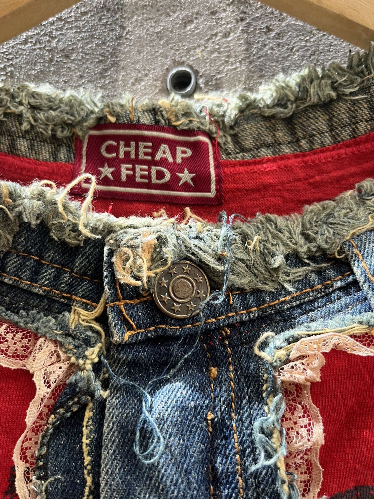 Handmade CHEAP★FED★ College Grunge Top – Japan Punk Y2K Size US XS / EU 42 / 0 - 8 Thumbnail