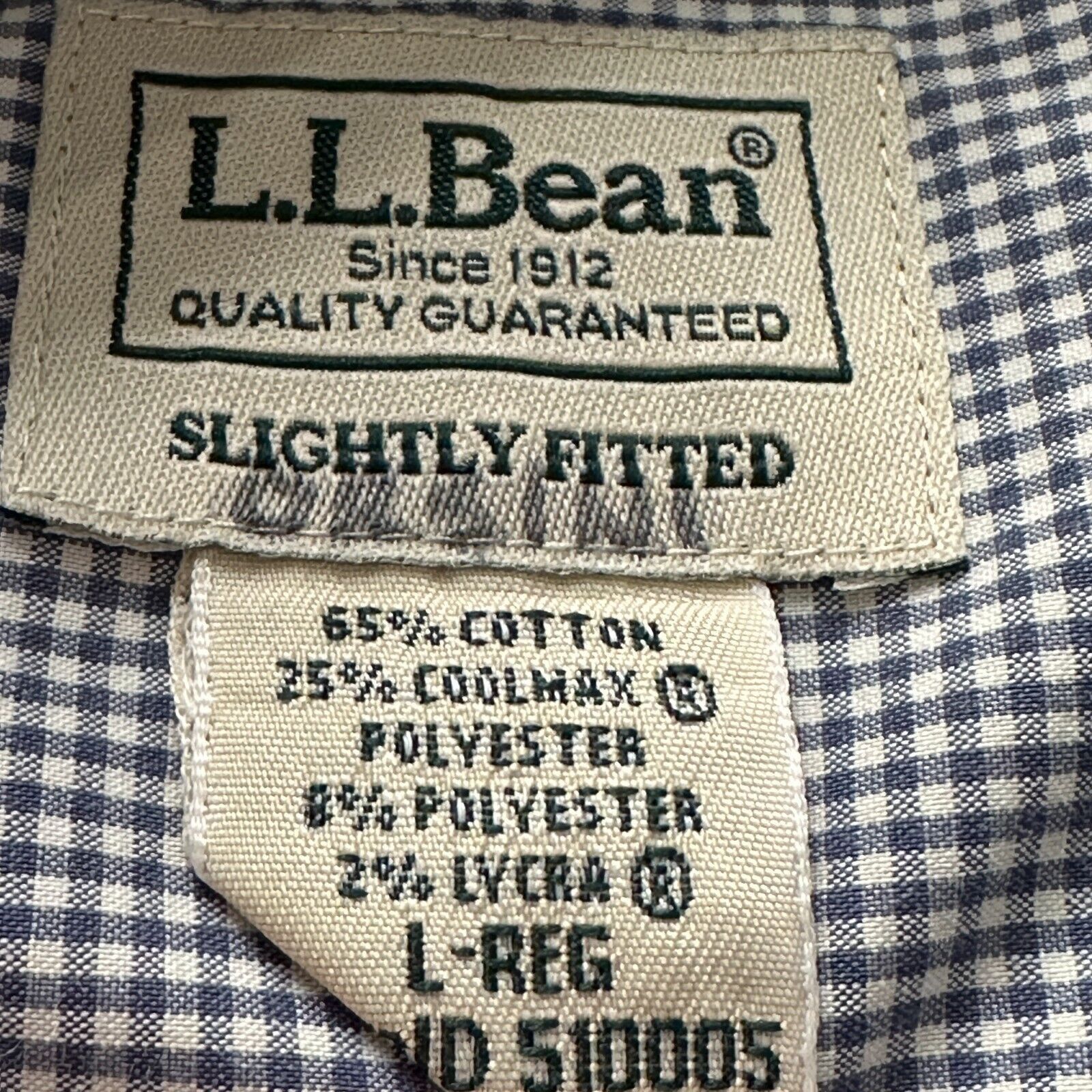 L.L. Bean LL Bean Shirt Men Large Gray Pale Blue Micro Gingham Cotton Size US L / EU 52-54 / 3 - 5 Thumbnail
