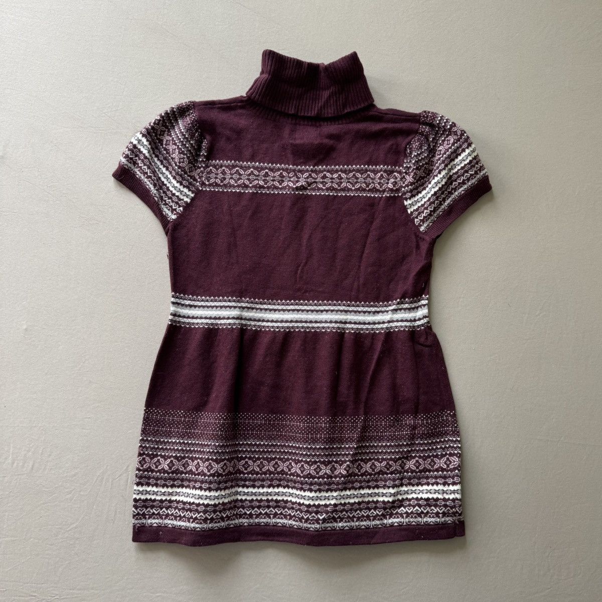 Other Fair Isle Wool Short Sleeve Peplum Turtleneck Sweater Size S / US 4 / IT 40 - 2 Thumbnail