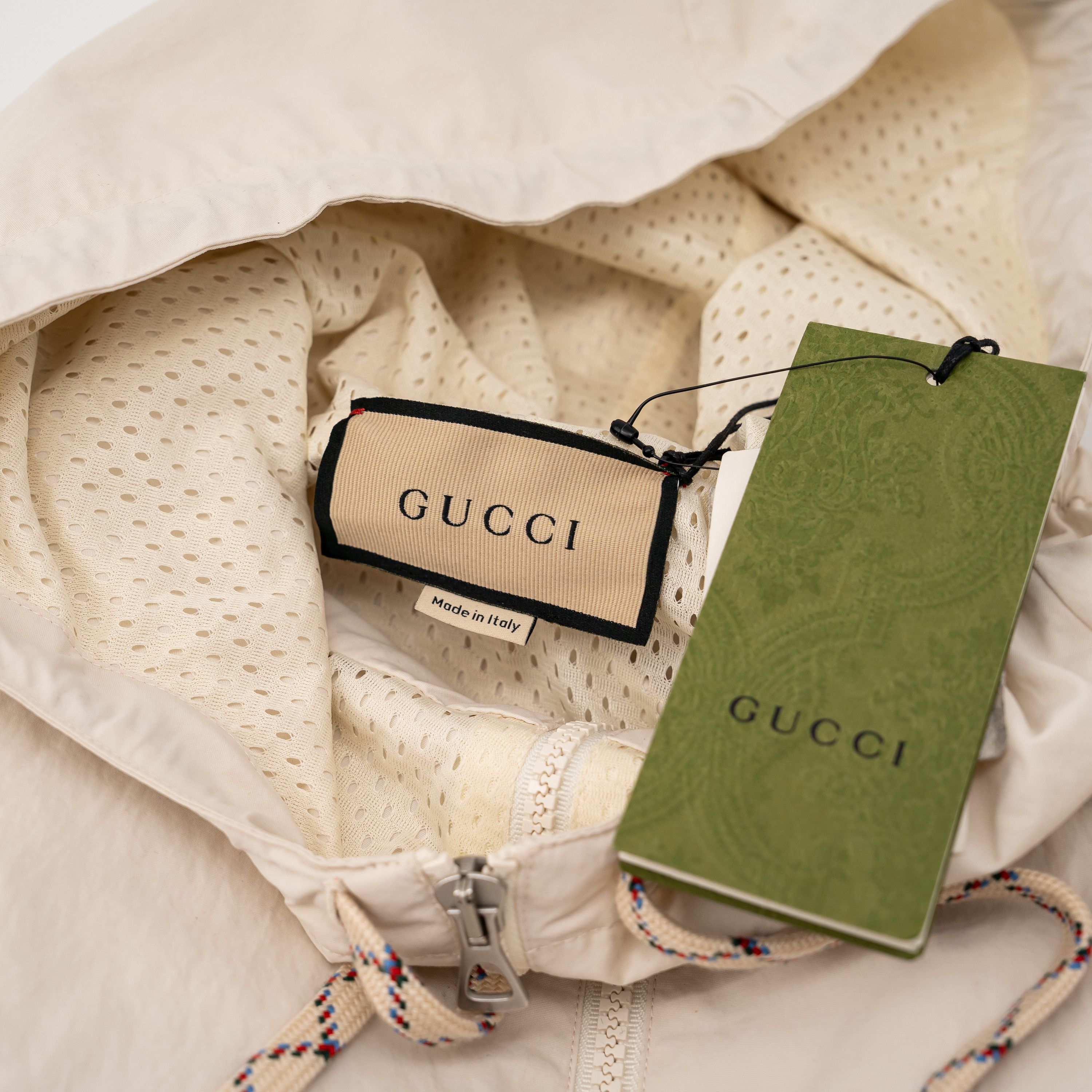 Gucci L Gucci Nylon Zip Jacket Windbreaker I Feel White Yellow Size US L / EU 52-54 / 3 - 8 Thumbnail