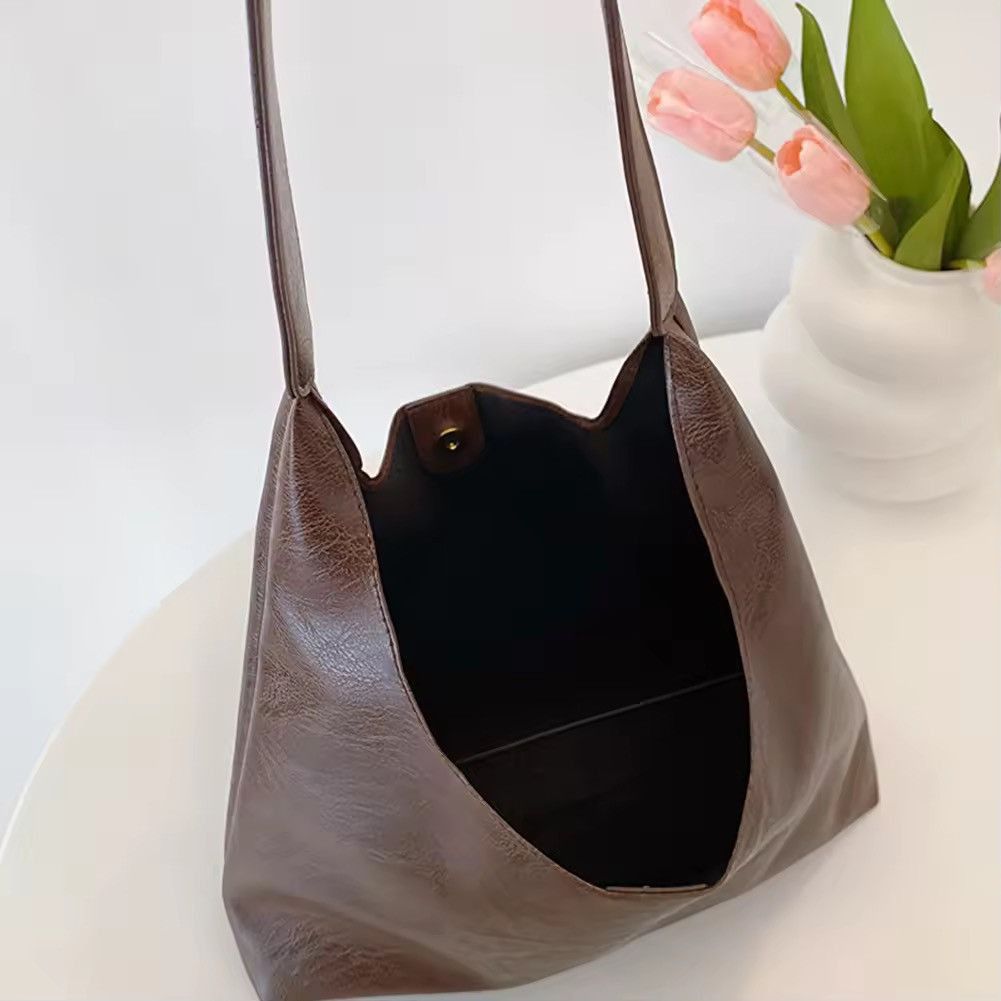 Japanese Brand PU Soft Leather Tote Bag Size ONE SIZE - 4 Thumbnail