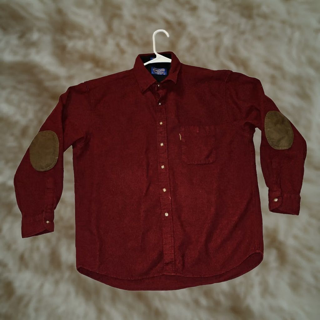 Pendleton VINTAGE Pendleton Jacket Men XL 100% Wool Red Short Button Padded Elbow Logo 80s 90s Classic Regular Mens Size US XL / EU 56 / 4 - 1 Thumbnail