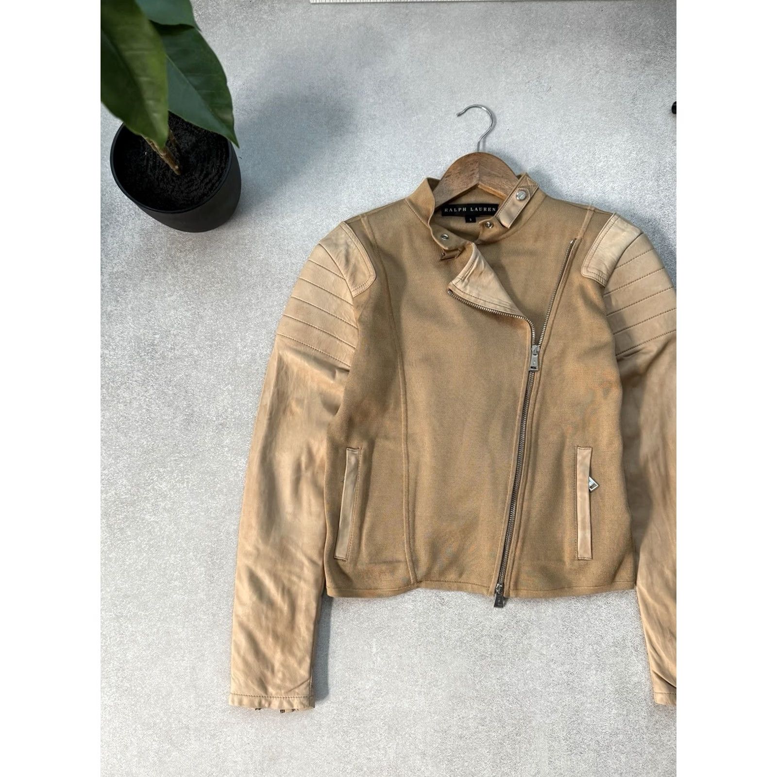 Ralph Lauren VINTAGE Ralph Lauren Leather Biker Jacket Womens Beige Size S Size S / US 4 / IT 40 - 3 Thumbnail