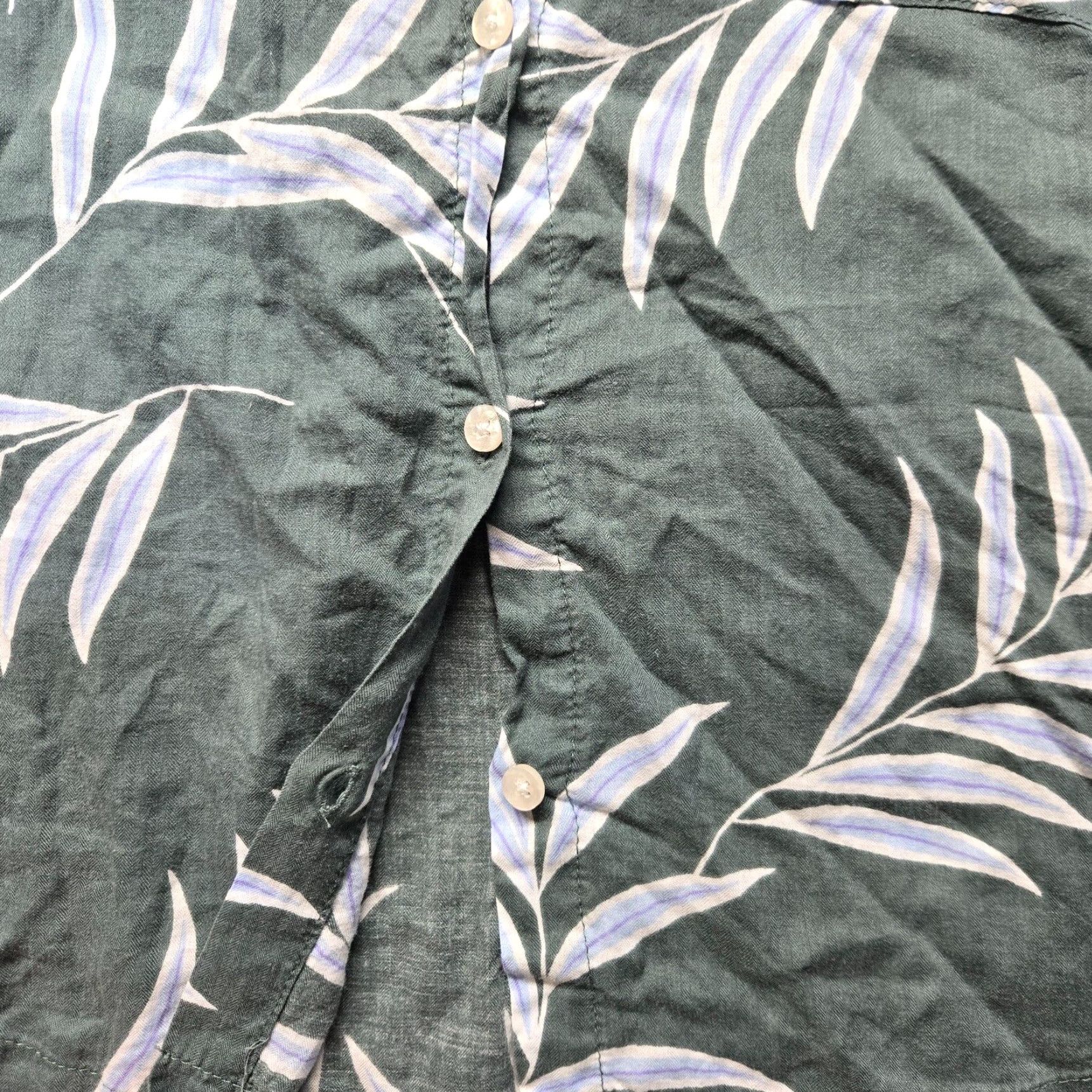 Vintage Stars Above Women's Button-Up Shirt Casual Short Sleeve Gray Cotton Flannel Fall Spring Winter Summer Size XL / US 12-14 / IT 48-50 - 6 Thumbnail