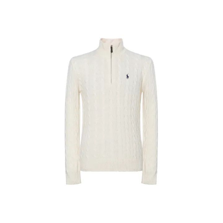 Polo Ralph Lauren Polo Ralph Lauren Cream High-Neck Half-Zip Sweater Size US L / EU 52-54 / 3 - 1 Thumbnail