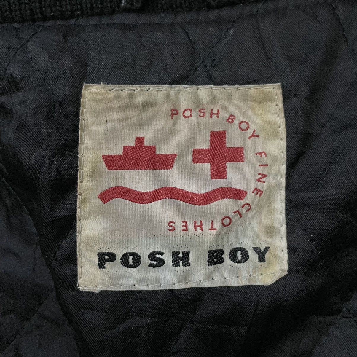 Japanese Brand Vintage Poshboy Blackout Pig Skin Leather Varsity Jacket Size US L / EU 52-54 / 3 - 23 Thumbnail