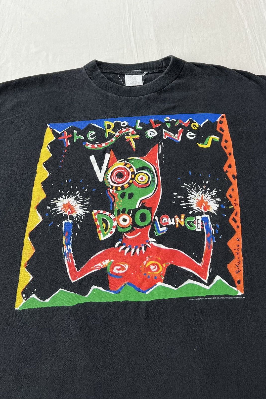 Band Tees Vintage 1995 The Rolling Stones Voodoo Lounge Black T-shirt Size US XL / EU 56 / 4 - 5 Thumbnail
