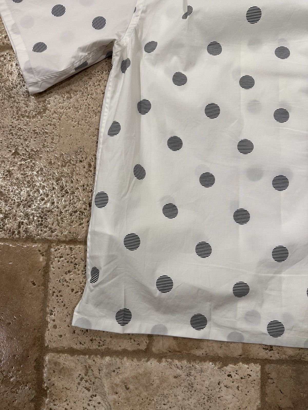 Prada Prada Polka-Dot White Triangle Logo Bowling Button Up Shirt Size US M / EU 48-50 / 2 - 9 Thumbnail