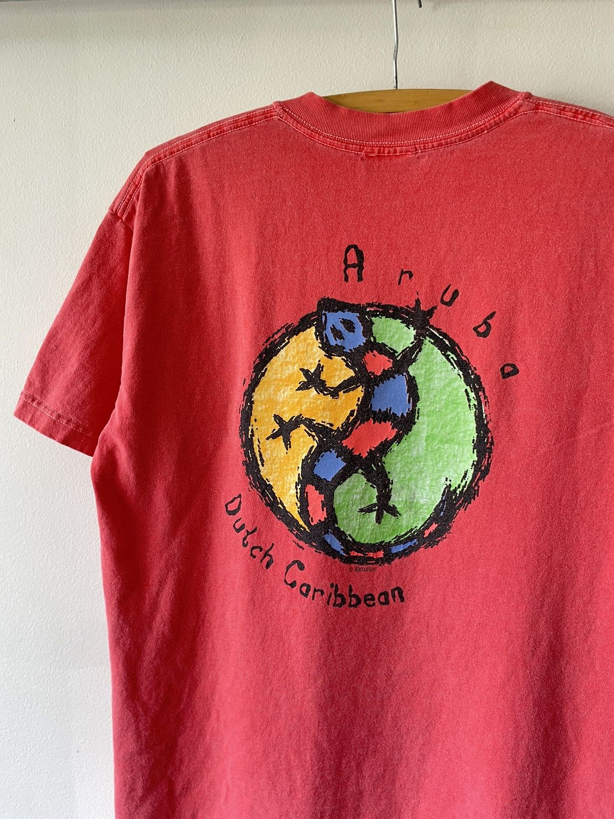 Vintage Vintage Pink Aruba Dutch Caribbean Gecko tee Size US M / EU 48-50 / 2 - 2 Thumbnail