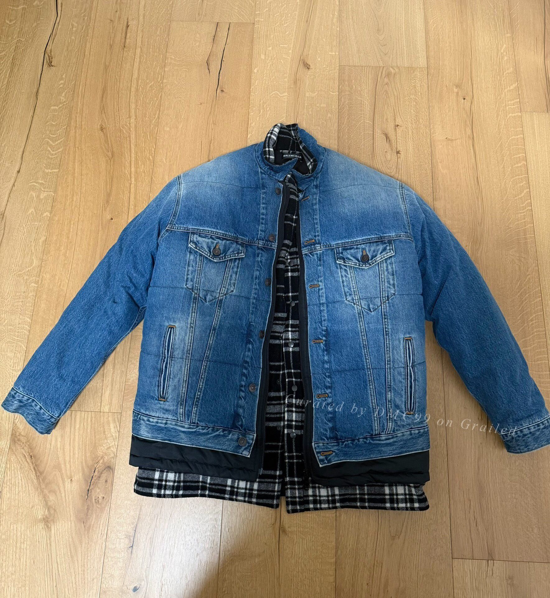 Balenciaga Balenciaga Runway Layered Denim Puffer Coat Size US S / EU 44-46 / 1 - 1 Thumbnail