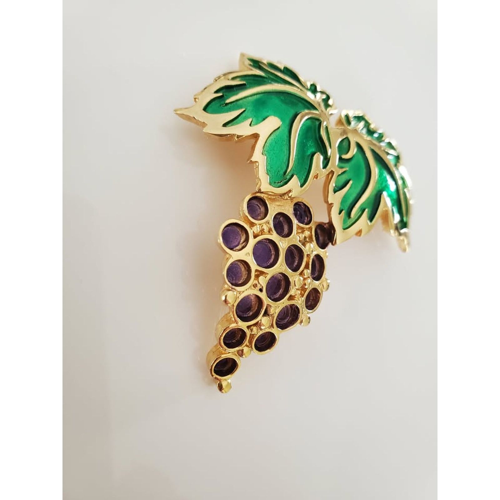 Other Vintage Napier Designer Purple Grape Enamel Brooch Size ONE SIZE - 3 Thumbnail