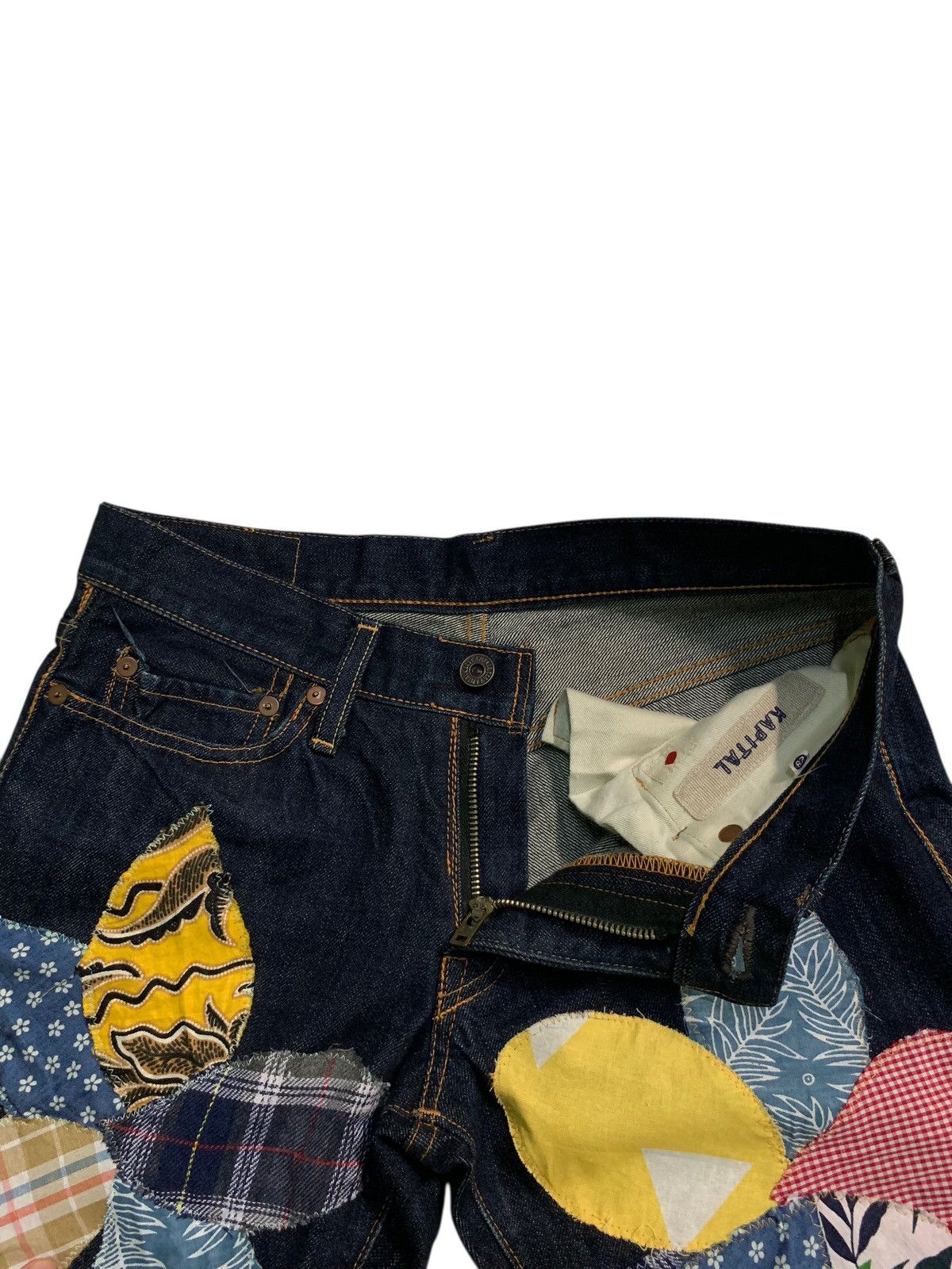 Kapital KAPITAL PATCHWORK HIPPIES STYLE REWORK JAPANESE INSANE DENIM Size US 29 - 15 Thumbnail