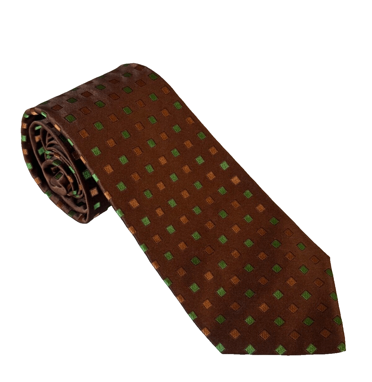 Kiton Kiton 7 Fold Neck Tie Brown Green Orange Squares Silk 3.5x59 Size ONE SIZE - 1 Thumbnail