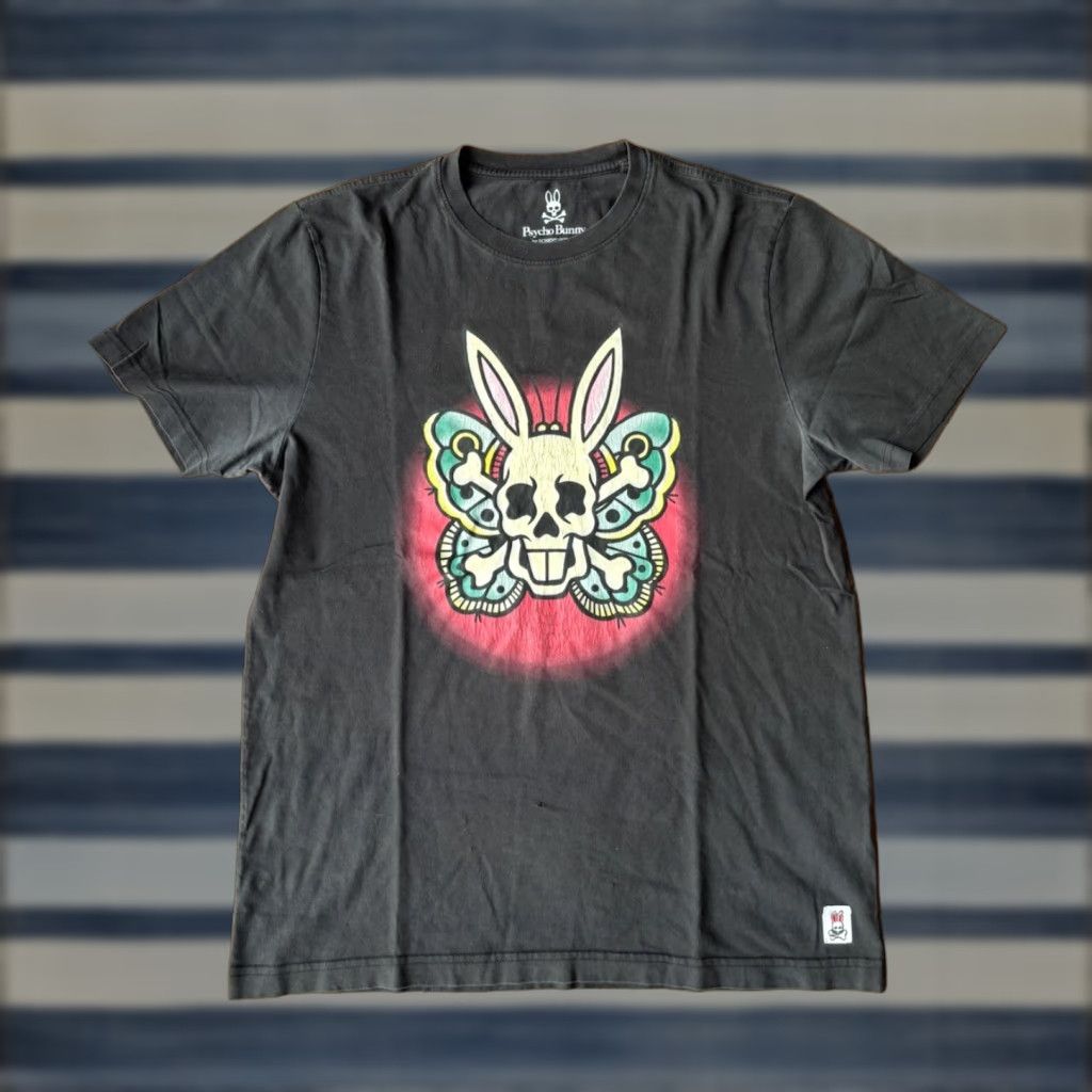 Psycho Bunny Psycho Bunny Skull Butterfly Short Sleeve T-Shirt Men’s 5 Graphic Shirt Black Cotton Crew Neck Size US S / EU 44-46 / 1 - 1 Thumbnail